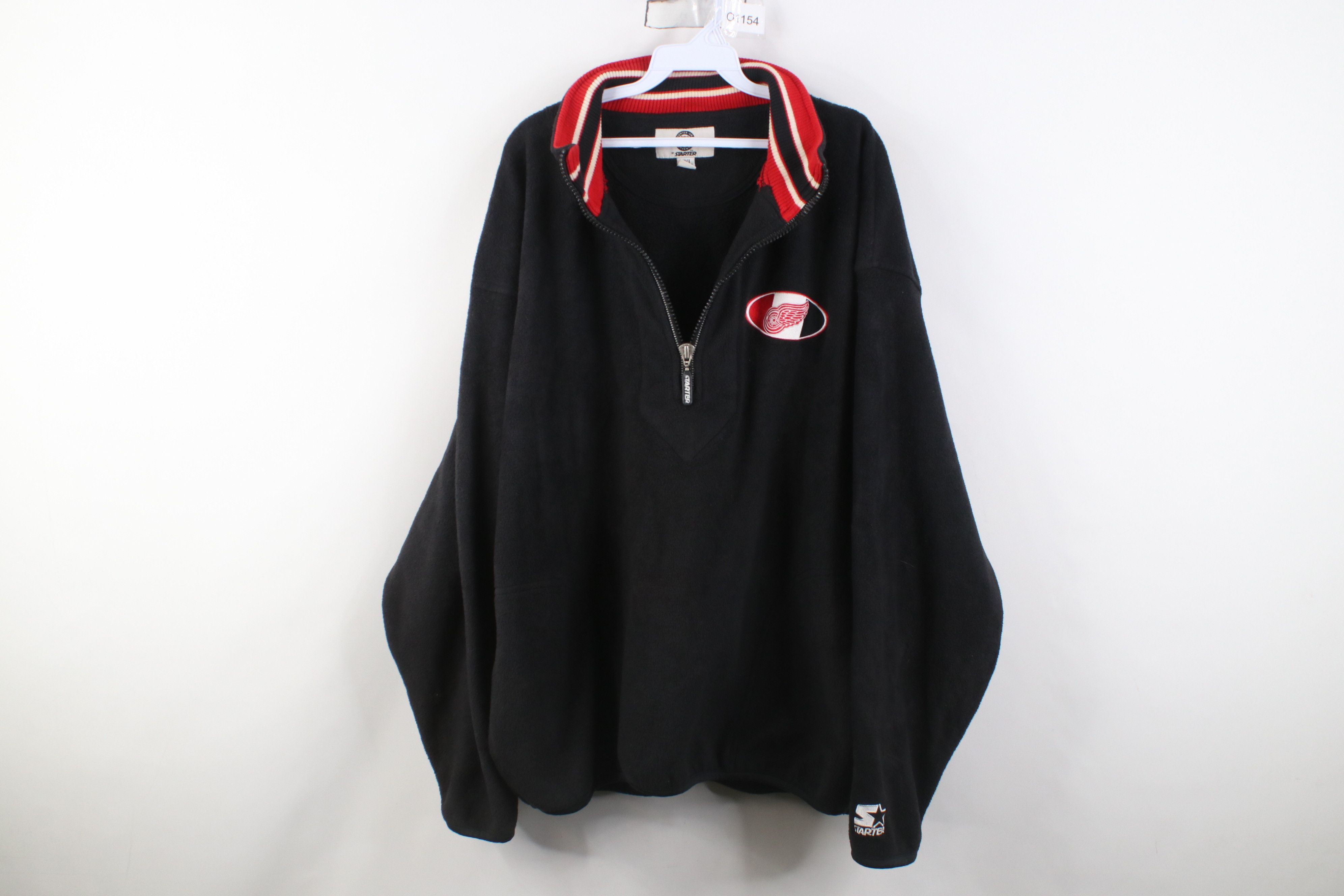 Starter Vintage 90s Starter Red Wings Hockey 1/4 Zip Fleece Sweater Size US XXL / EU 58 / 5 - 1 Thumbnail