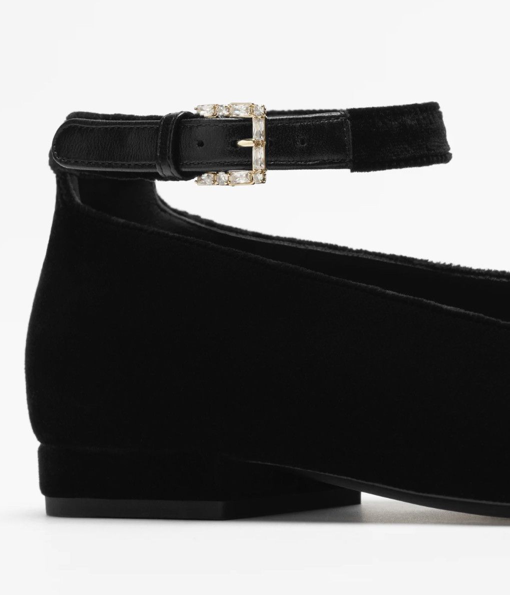 Chanel Chanel 24K Velvet Crystal CC Bow AnkleStrap Ballet Flat 36.5 Size US 6.5 / IT 36.5 - 11 Thumbnail