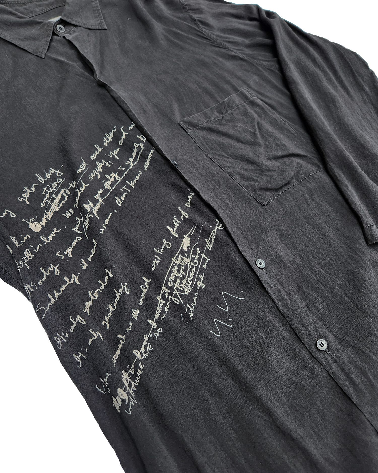 Yohji Yamamoto Yohji Yamamoro Pour Homme Tencel Long Lyric Shirt Size US S / EU 44-46 / 1 - 2 Thumbnail