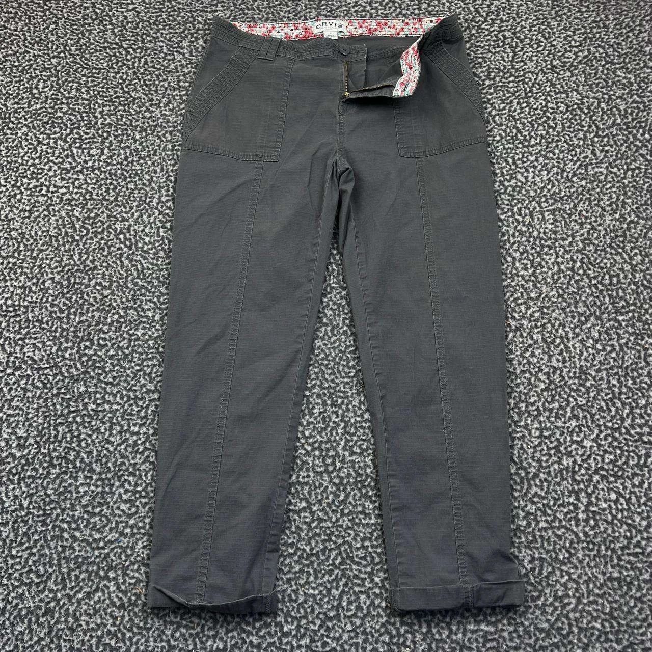 Orvis Orvis Crop Pants Women 8 Gray Chino Straight Pockets 33x25 Size 33" - 1 Thumbnail
