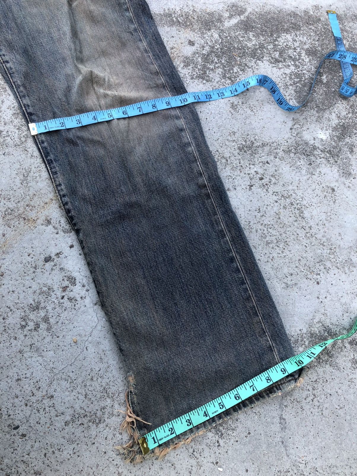 Japanese Brand BAGGY RUSTY BLUE DISTRESSED DENIM BY GOLD RUSH Size US 31 - 10 Thumbnail