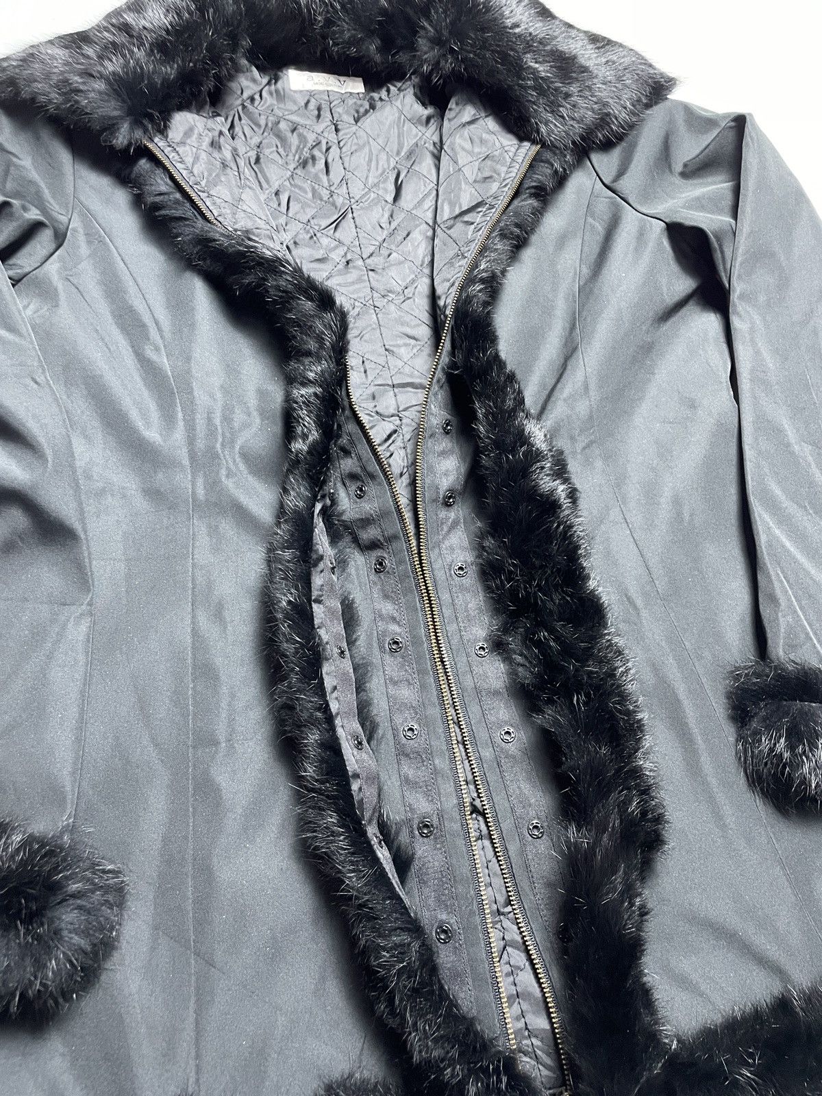 Michel Klein 2000’s Michel Klein - Vkei Style Black Faux Fur Jacket Size US S / EU 44-46 / 1 - 11 Thumbnail