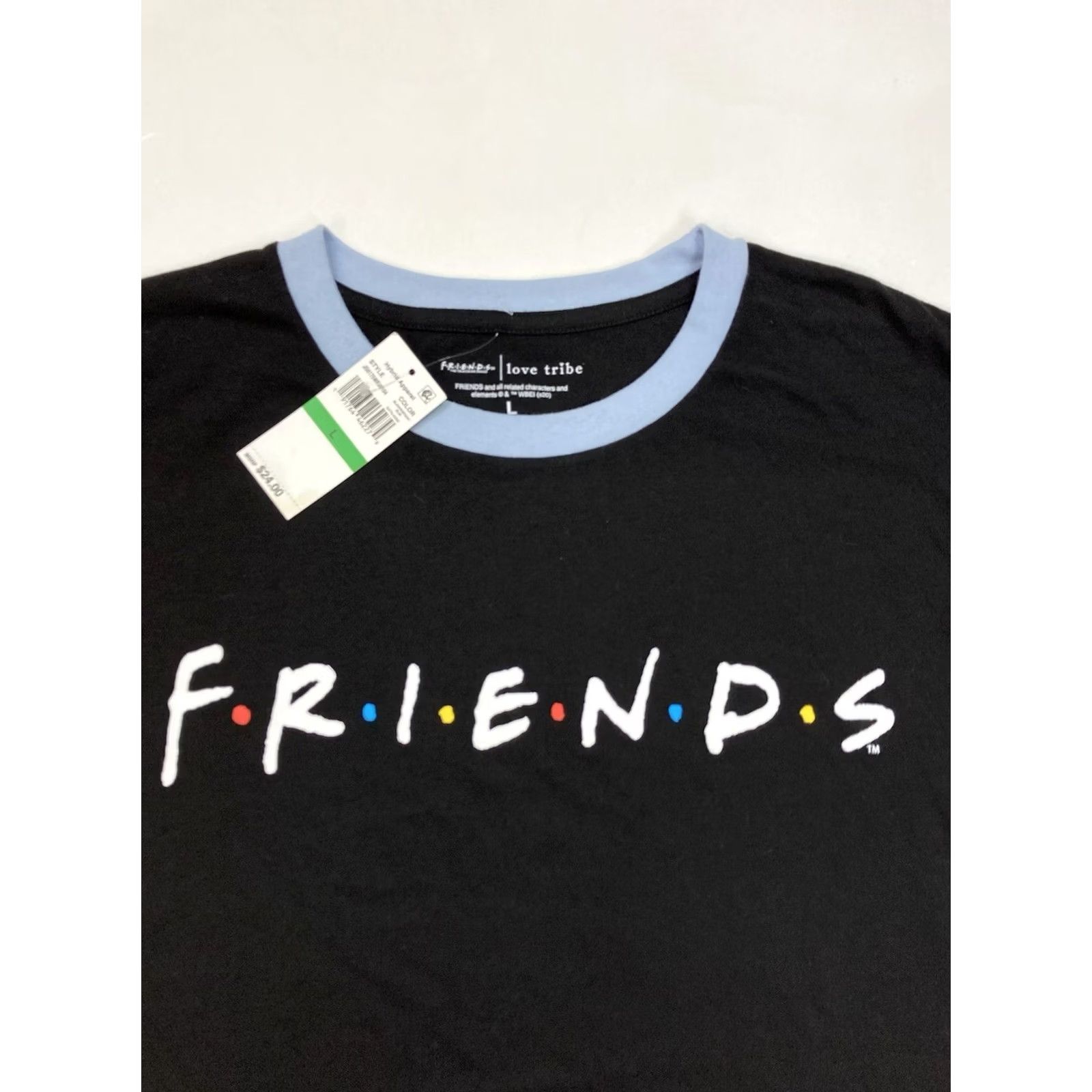 Logo 7 VINTAGE Friends TV Show Logo Graphic T-shirt Women Large Black Short Sleeve Size L / US 10 / IT 46 - 2 Thumbnail