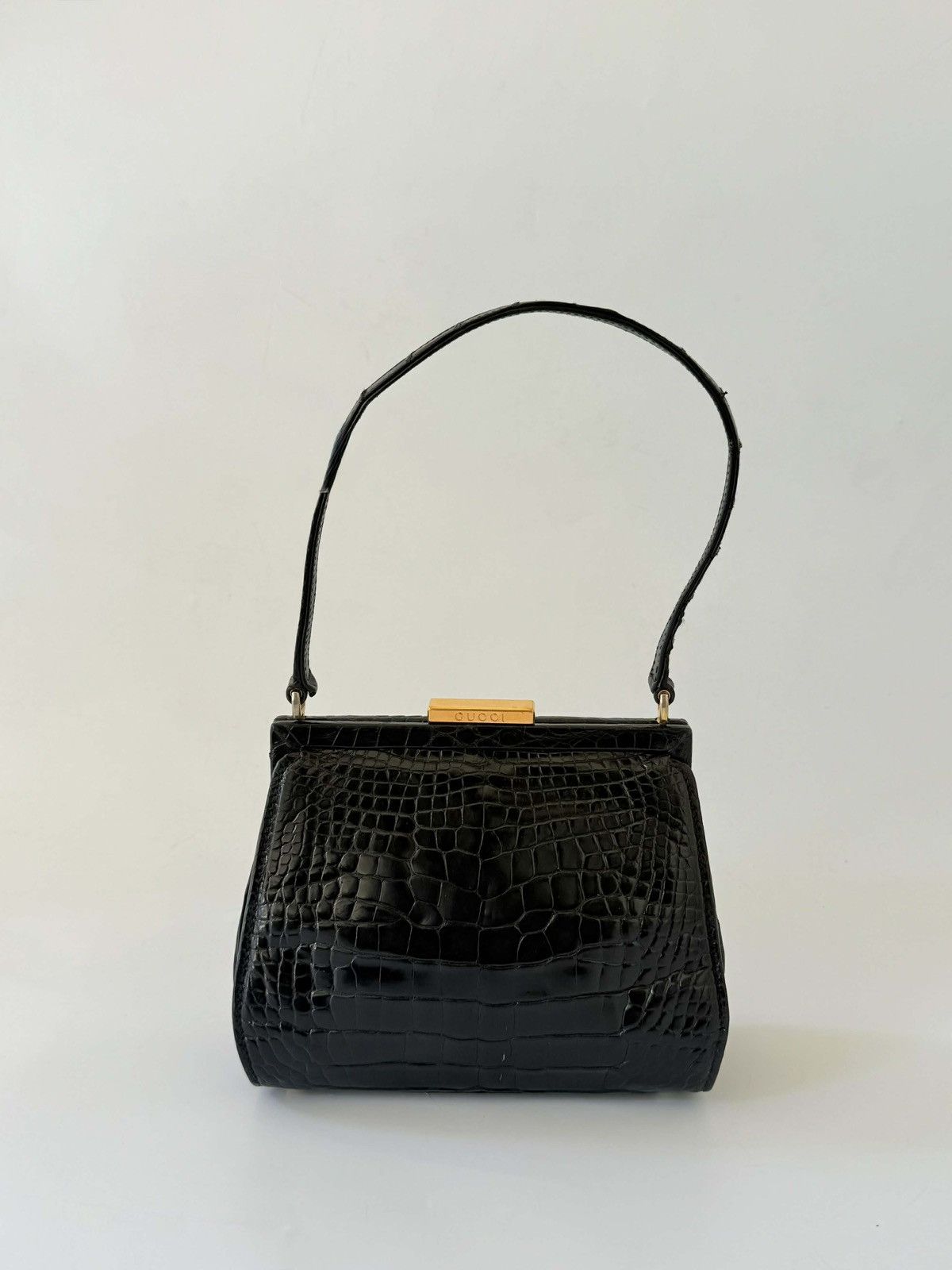Gucci Gucci by Tom ford Black Crocodile Embossed Leather Handbag Size ONE SIZE - 1 Thumbnail