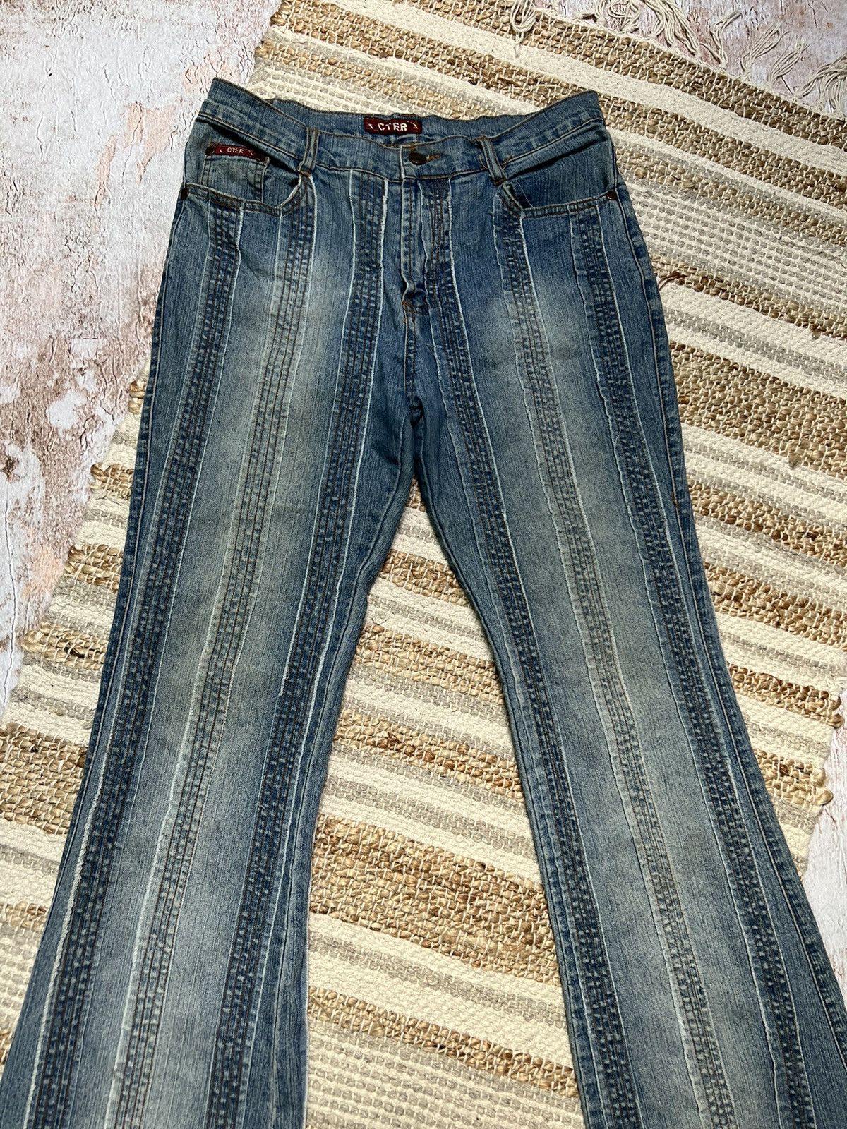 Japanese Brand Vintage Japanese patch work flare jeans Size US 30 / EU 46 - 3 Thumbnail