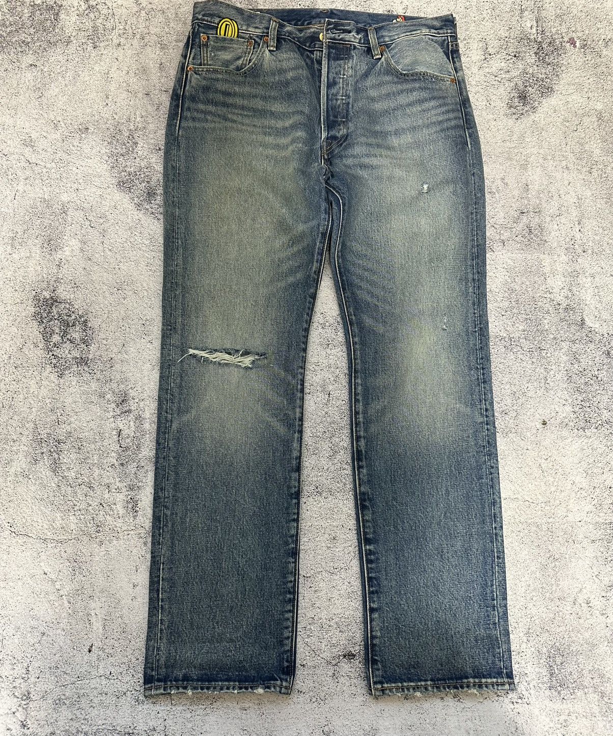 Supreme × Levi’s 501 Denim Jeans W34 L32 Rare Supreme x Levi's Star Rigid Denim Blue Jeans 32x32 FW11 Great