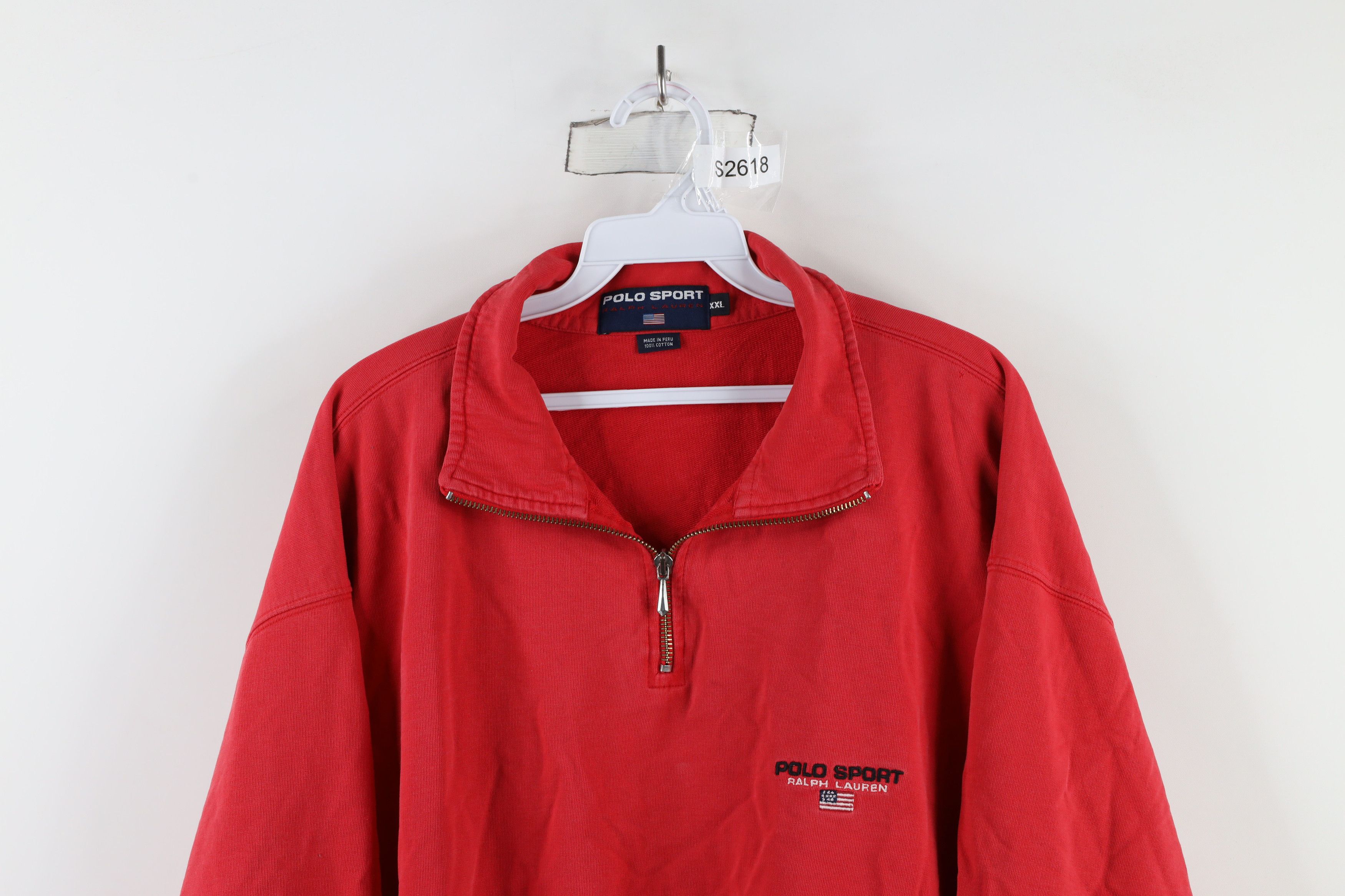 Polo Ralph Lauren Vintage 90s Polo Sport Ralph Lauren Flag Half Zip Sweatshirt Size US XXL / EU 58 / 5 - 2 Thumbnail