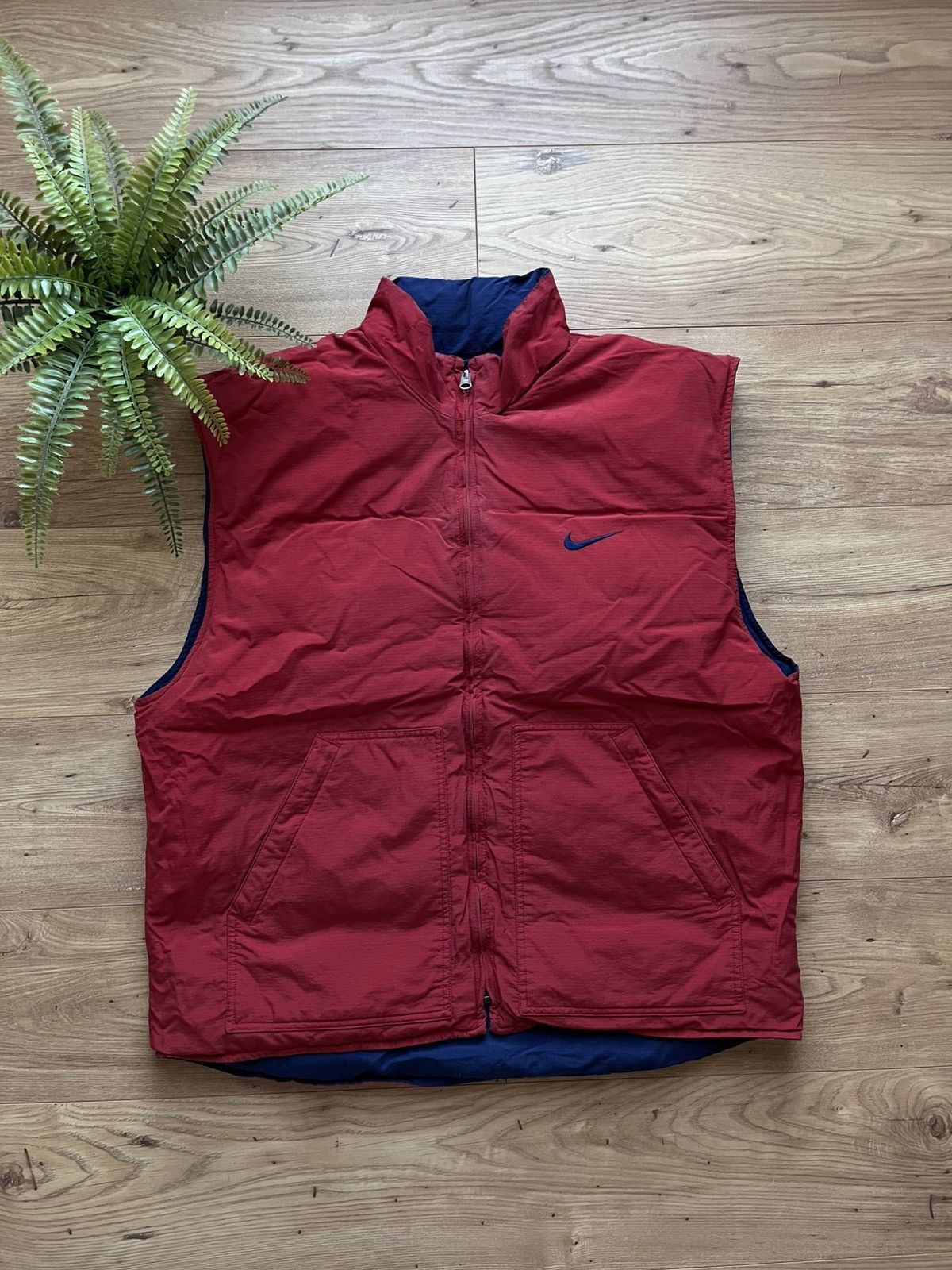 Nike 90’s NIKE RETRO REVERSIBLE DOWN PUFFER VEST SPELLOUT SWOOSH Size US XL / EU 56 / 4 - 3 Thumbnail