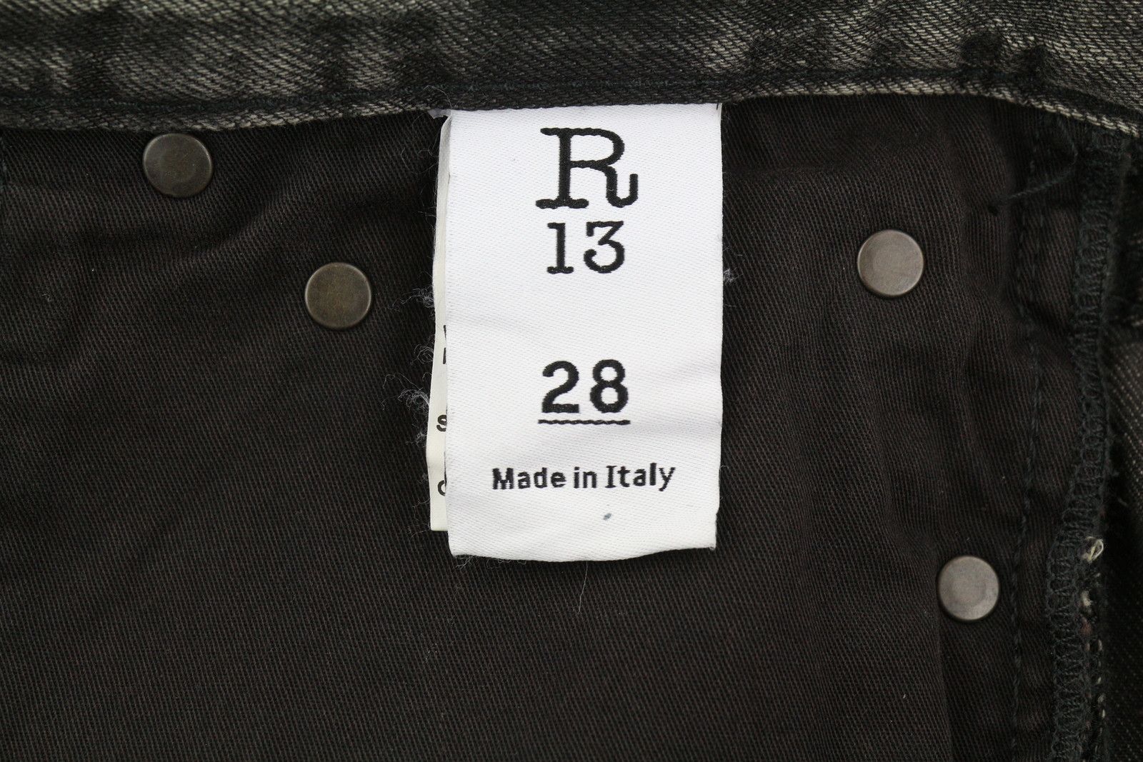 R13 DAMON PLEATED 28 Ellery Black Faded Washed Wide Leg 85803 Size 28" / US 6 / IT 42 - 7 Thumbnail