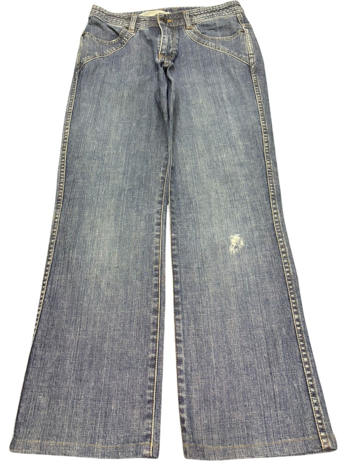 Fubu Vintage Japanese Brand Blue Wash Distress Loose Jeans Size 30" / US 8 / IT 44 - 1 Thumbnail