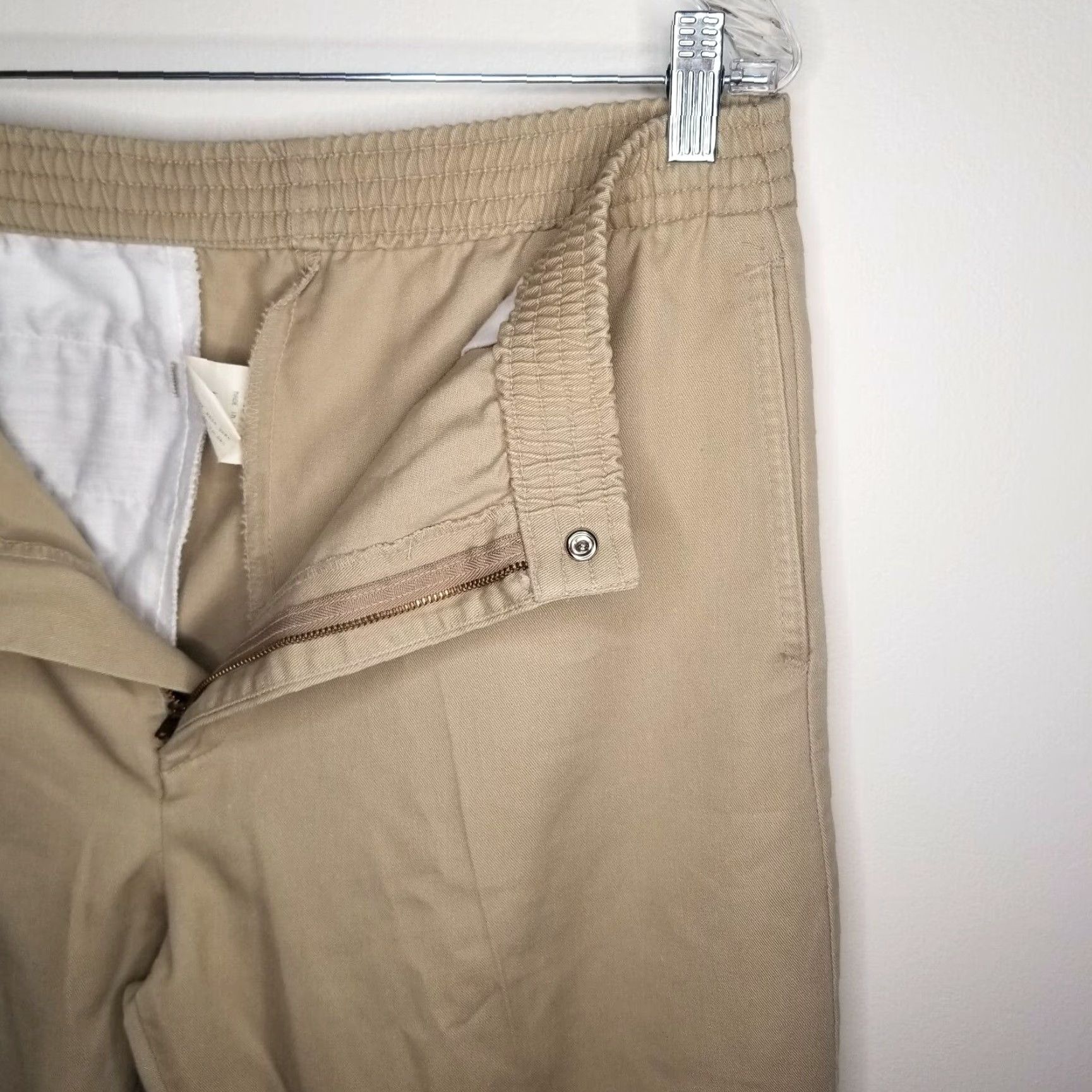 Vintage Mens Oakton Chino Pants 34x30 Beige Elastic Waist Regular Mens Size US 34 / EU 50 - 3 Thumbnail