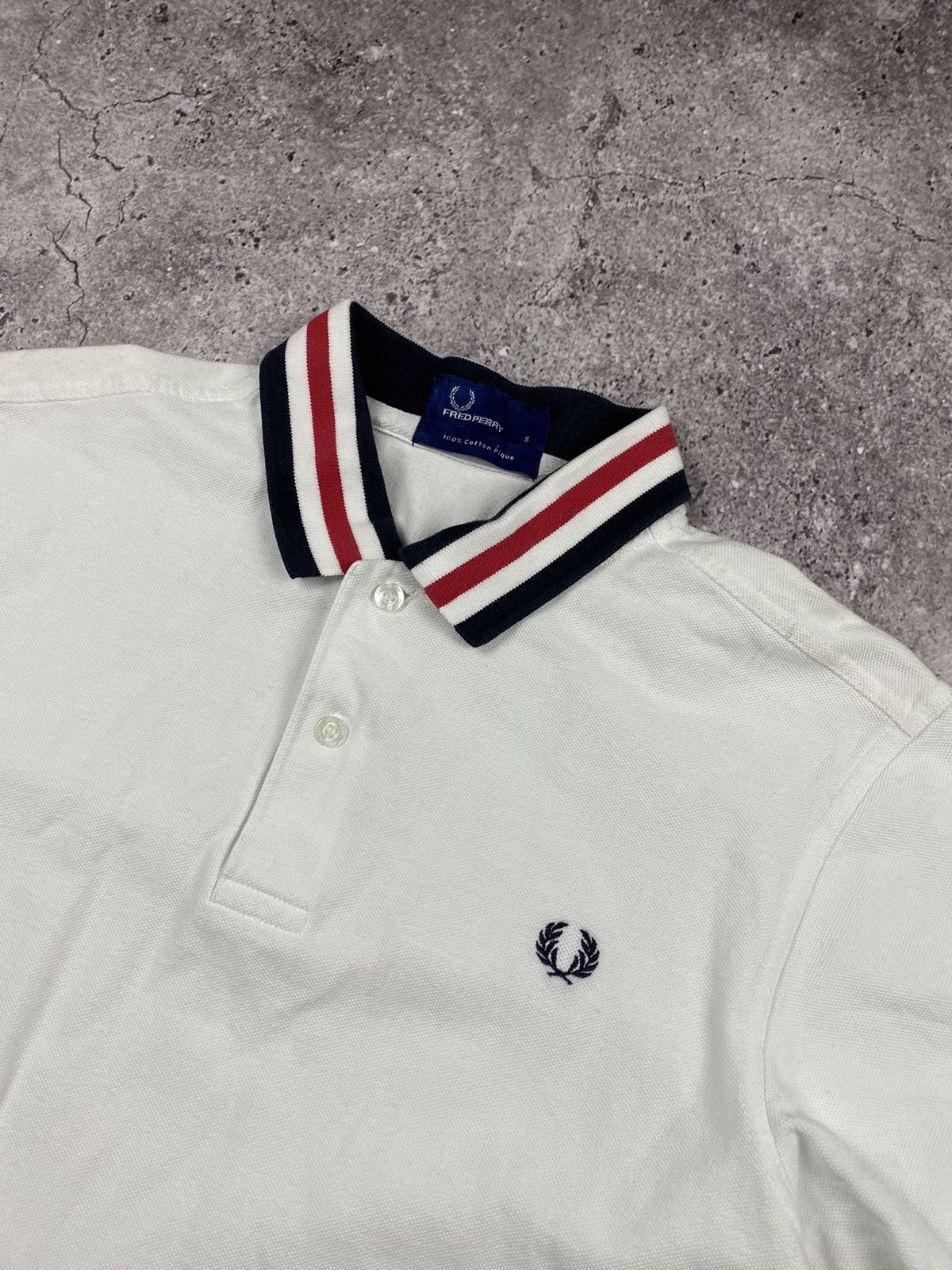 Fred Perry × Vintage Vintage Fred Perry striped white Mens Polo Shirt striped Size US S / EU 44-46 / 1 - 2 Thumbnail