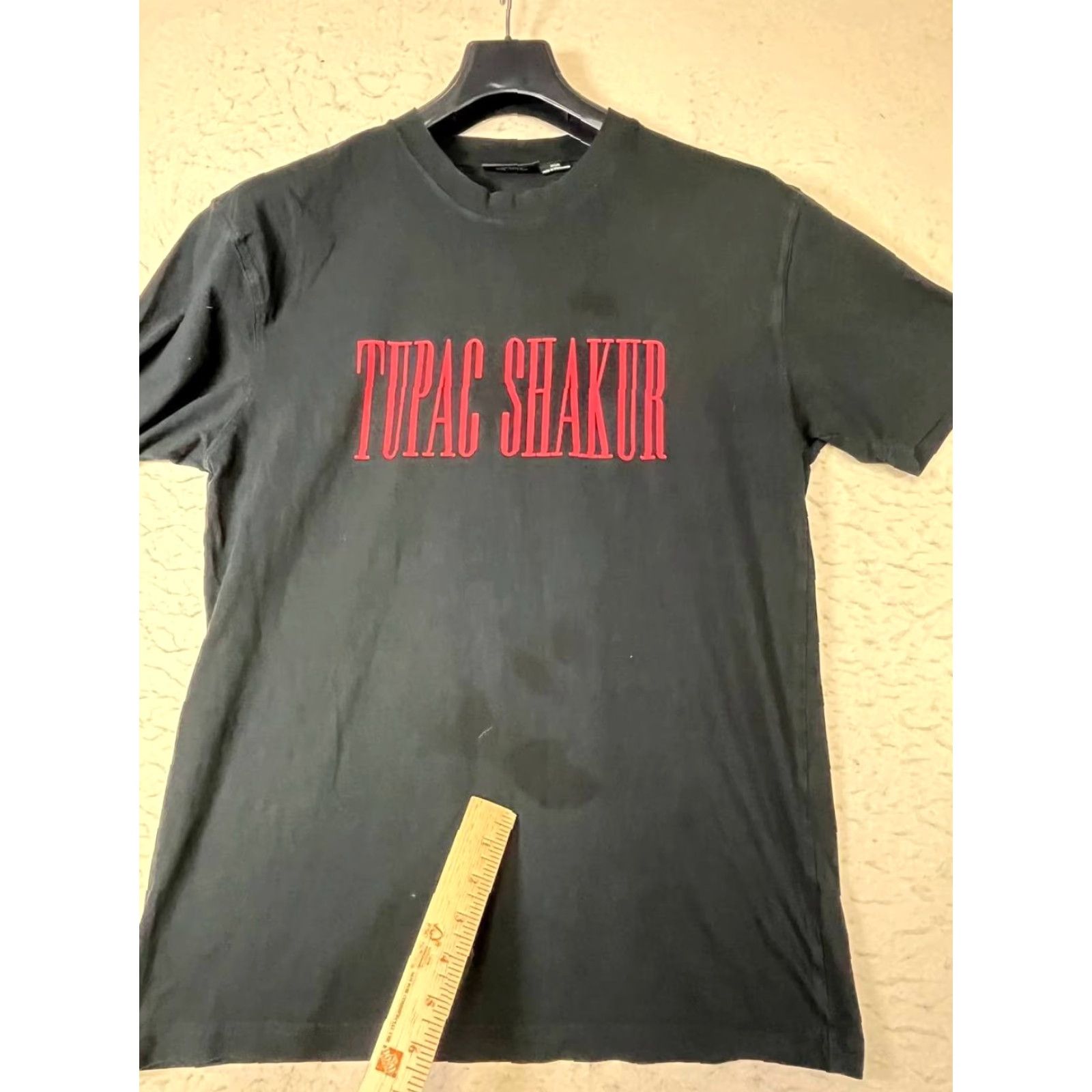 Vintage Tupac Shakur 2PAC Men's T-Shirt Black Graphic Front & Rear Distressed Medium Hip Hop Cotton Crew Neck Short Sleeve Regular 2020-2029 Size US M / EU 48-50 / 2 - 5 Thumbnail