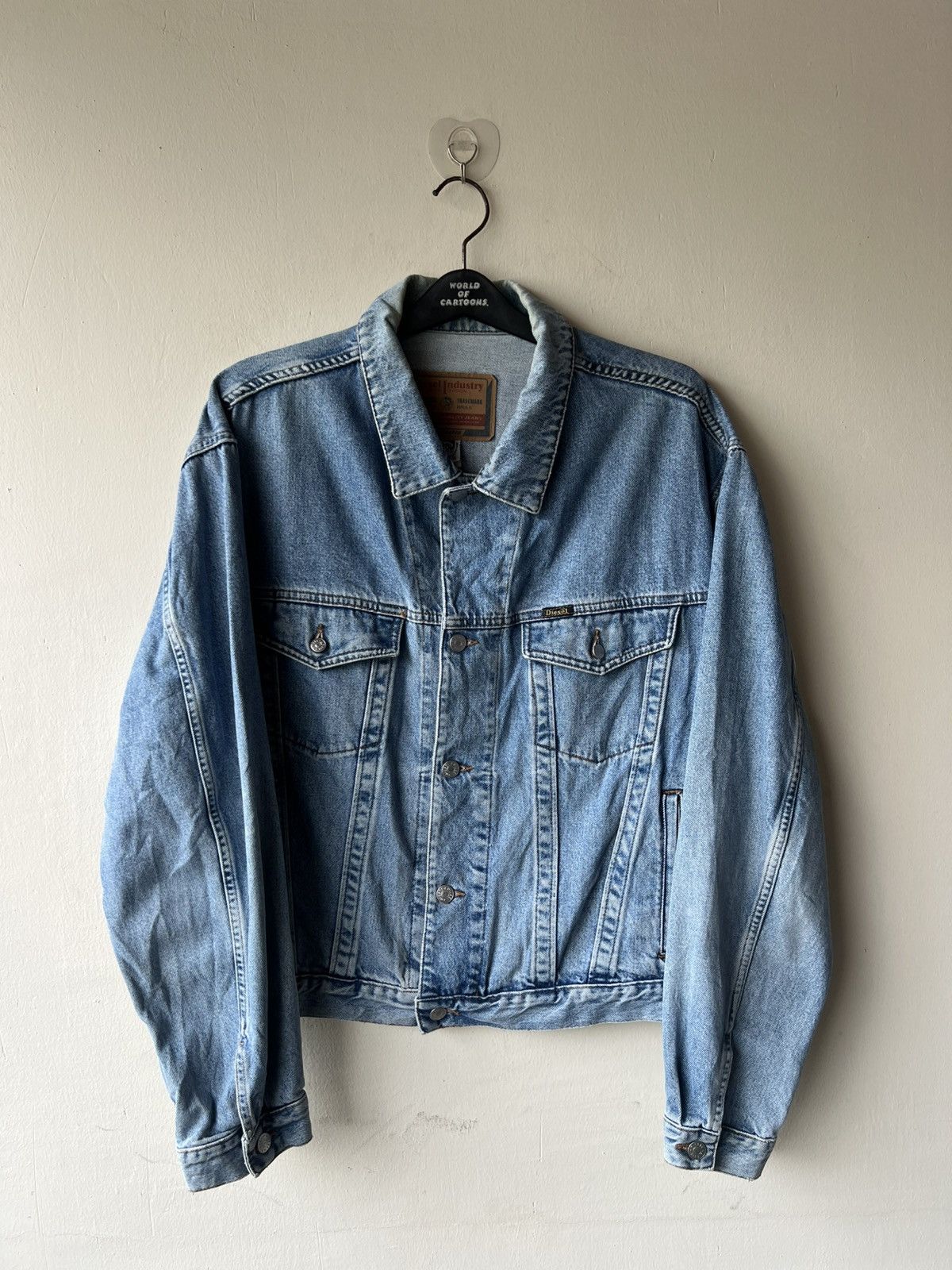 Diesel 90s Diesel Stars Series Distress Mud Denim Trucker Jacket Size US XL / EU 56 / 4 - 2 Thumbnail