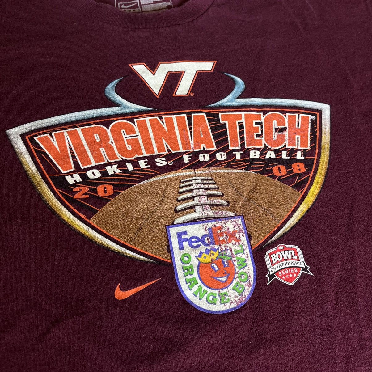 Nike Vintage 2008 Nike Virginia Tech Football Orange Bowl T Shirt Size US XL / EU 56 / 4 - 3 Thumbnail