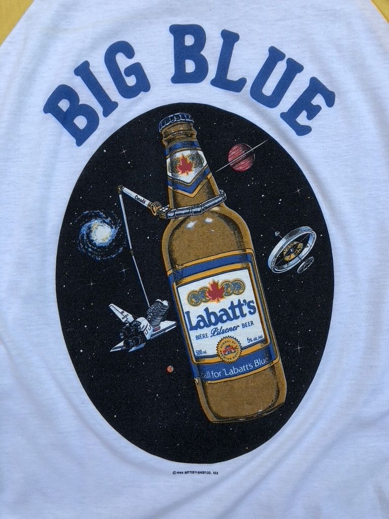 Vintage 1984 Labatt's Big Blue Canadarm Graphic 3/4 Sleeve Tee Size US M / EU 48-50 / 2 - 3 Thumbnail