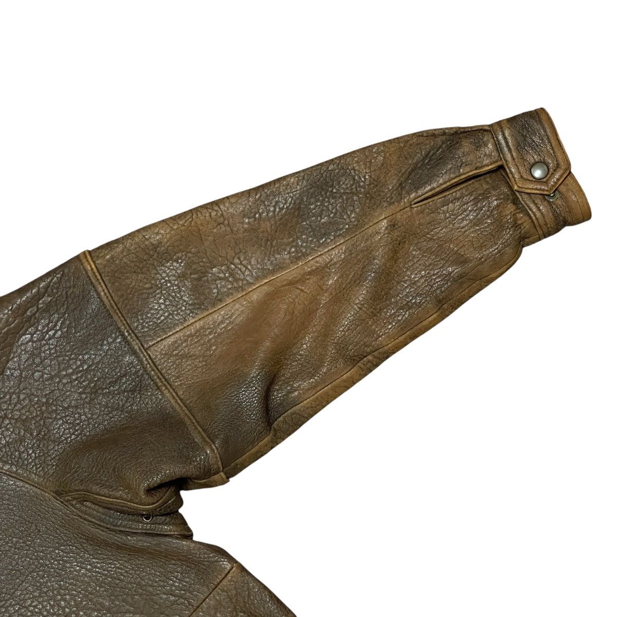 Vintage Vintage 90s Distressed Brown Sheep Leather A-2 Bomber Jacket Size US L / EU 52-54 / 3 - 18 Thumbnail