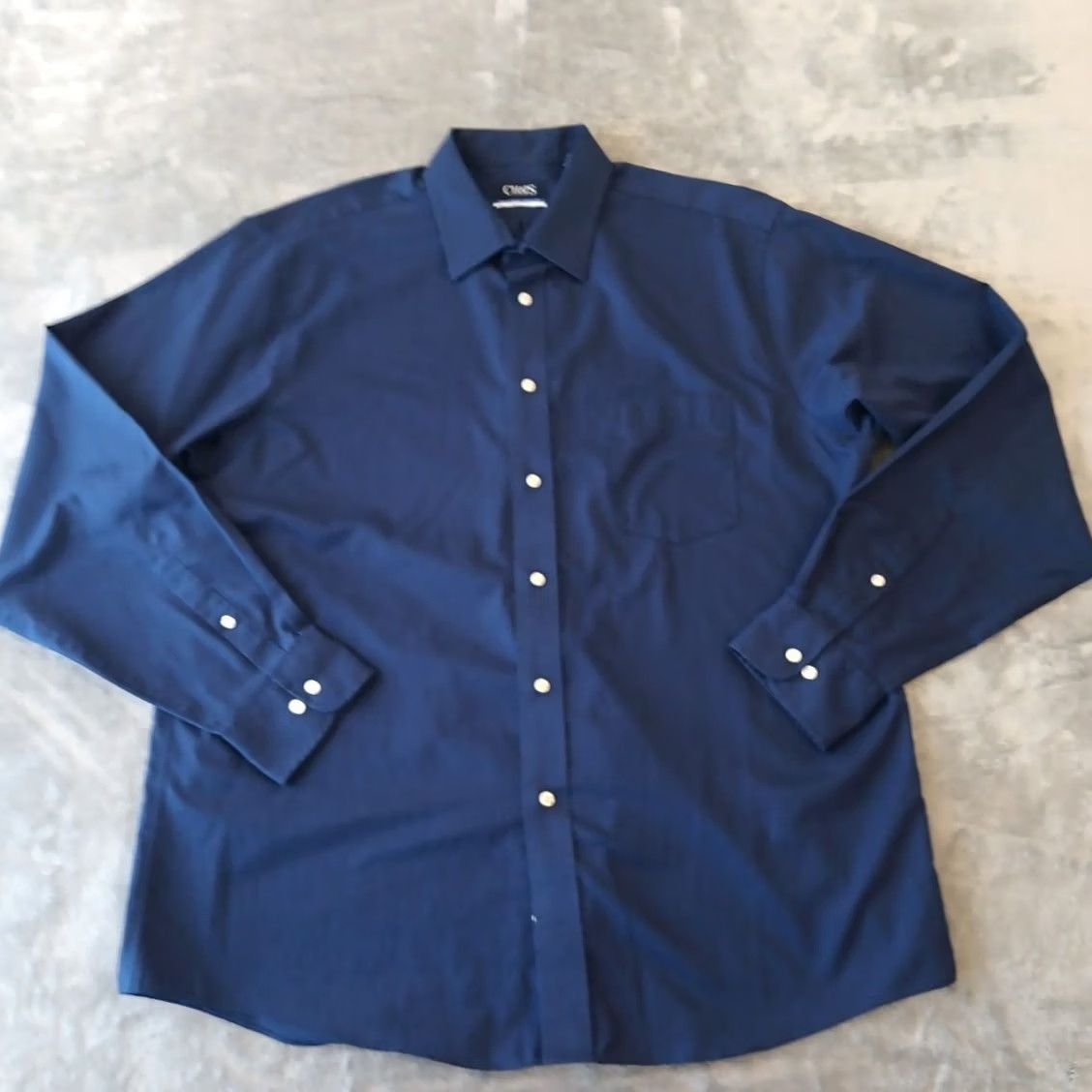 Chaps Chaps Shirt Mens 17.5 Blue Long Sleeve Button Up Cotton Blend Regular Fit Dress Shirt Mens Regular Blue 17.5 Neck Size 17.5 Size US XXL / EU 58 / 5 - 2 Thumbnail