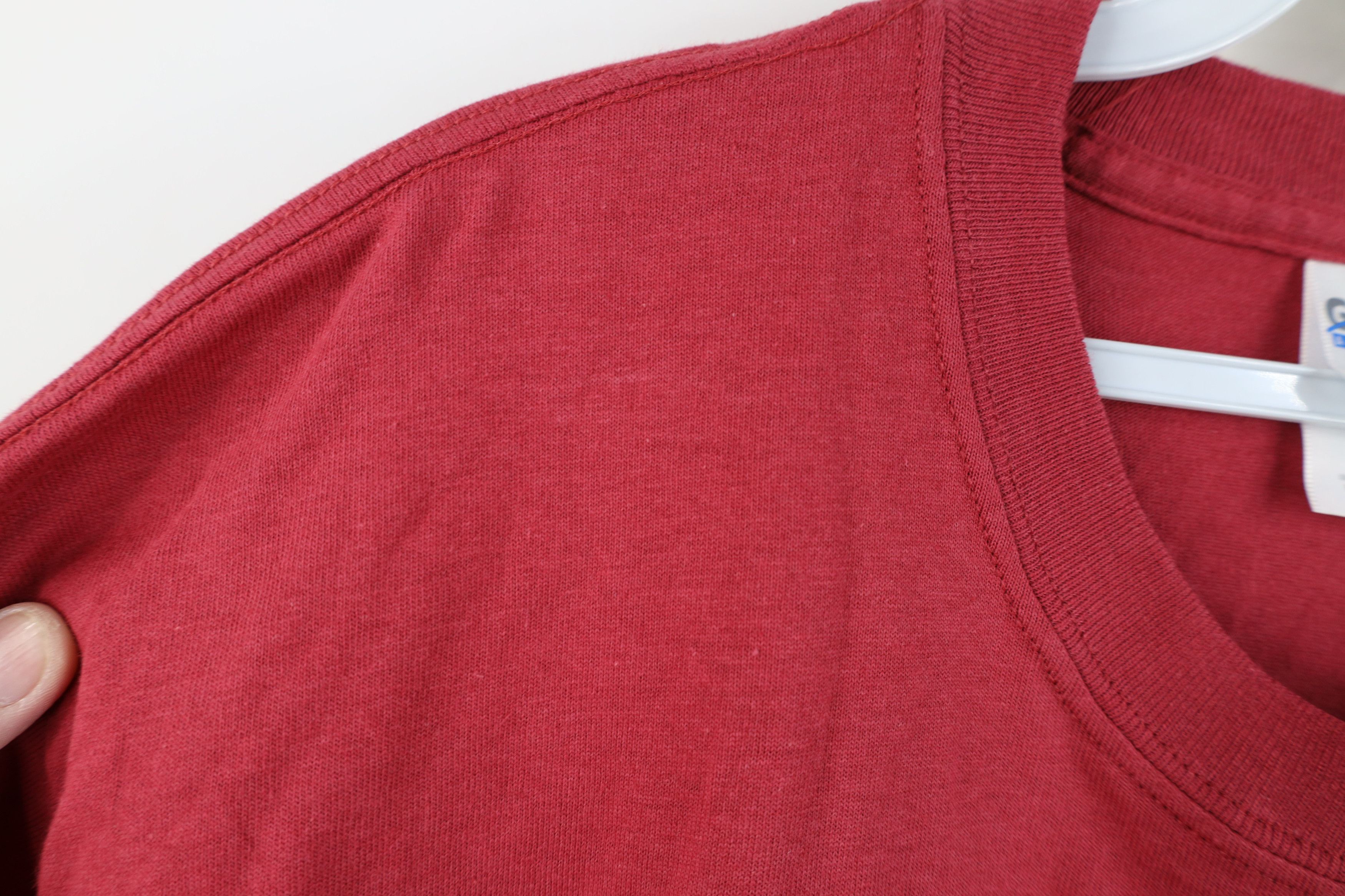 Vintage Vintage 90s Streetwear Blank Heavyweight T-Shirt Red Cotton Size US L / EU 52-54 / 3 - 5 Thumbnail
