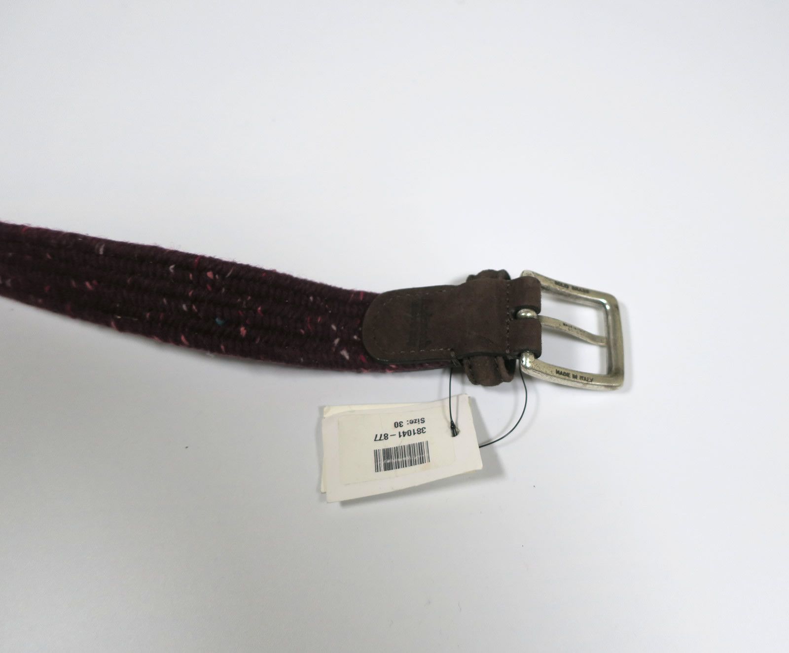 Andersons Anderson's Woven Belt - Burgundy Flecked Size 28 - 2 Thumbnail