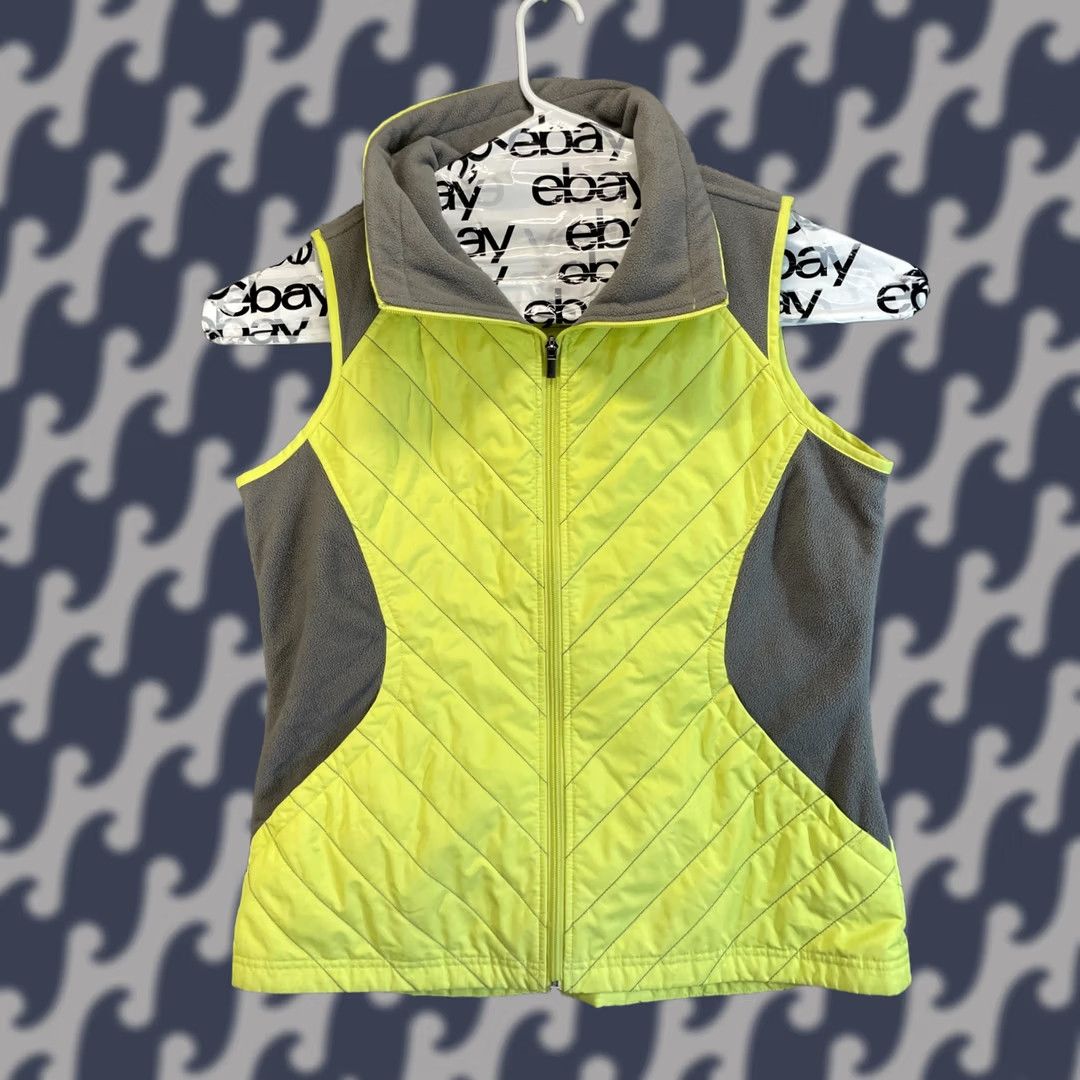 Columbia Vest Mens Large Yellow Quilted Insulated Warm Outdoors, Men's