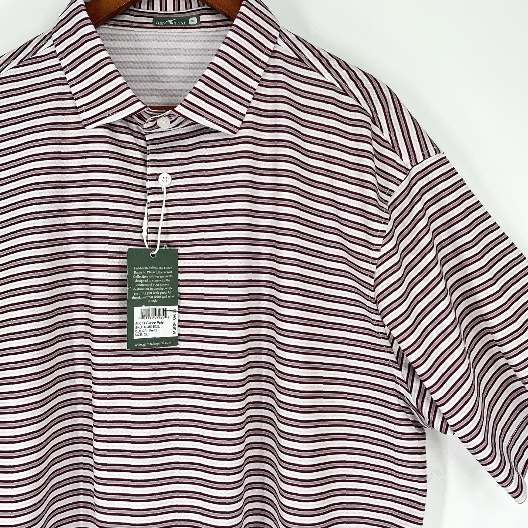 Vintage NWT GENTEAL Resort Collection Micro Pique Polo Shirt Men XL Merlot Polo Shirt Casual Sports Size US XL / EU 56 / 4 - 6 Thumbnail