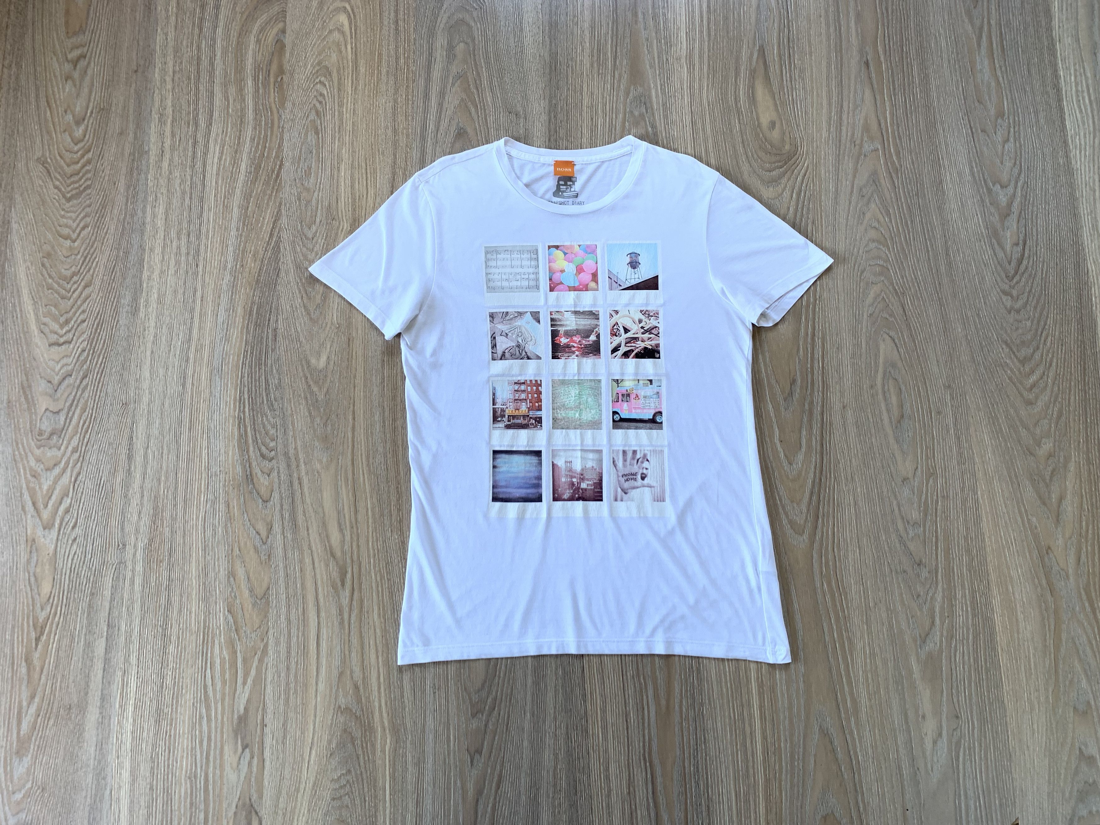Hugo Boss Hugo Boss Orange Snapshot Diary White Printed T Shirt Size US M / EU 48-50 / 2 - 12 Thumbnail