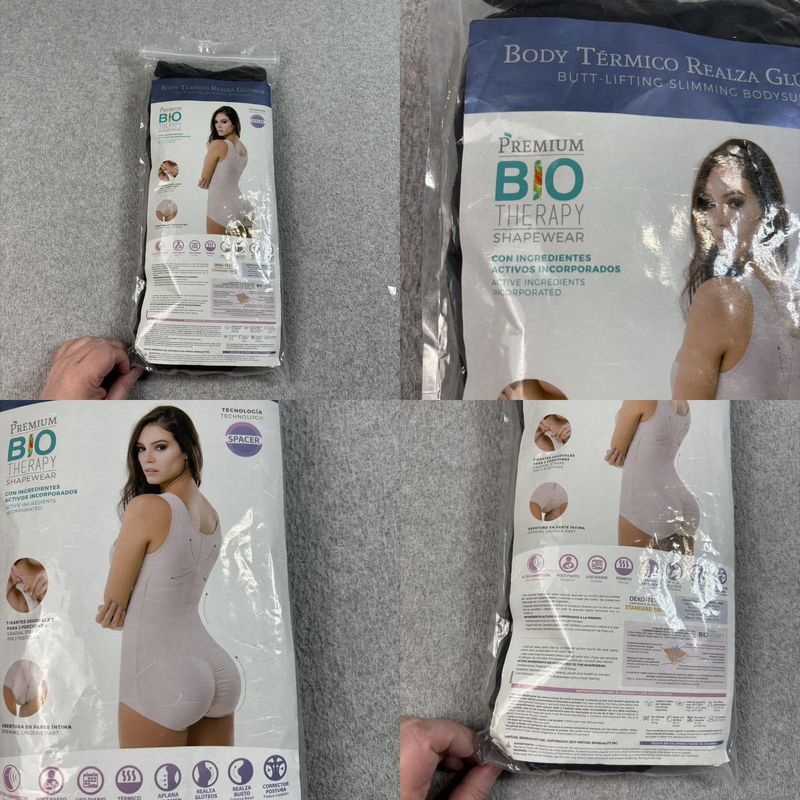 Vintage Cysm Butt Lifting Bodysuit Womens M Black Shapewear BIO Therapy Extra Firm Compression 456 Size M / US 6-8 / IT 42-44 - 9 Thumbnail