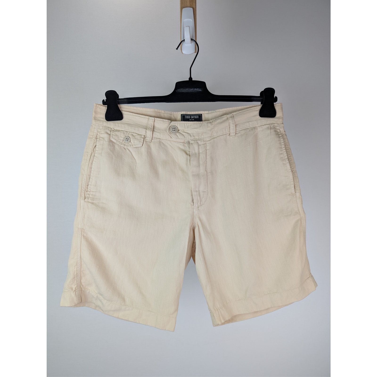 Todd Snyder o1rshd1 CC20 Cotton-Linen Chino Shorts in Light Beige/Cream Size US 32 / EU 48 - 2 Thumbnail