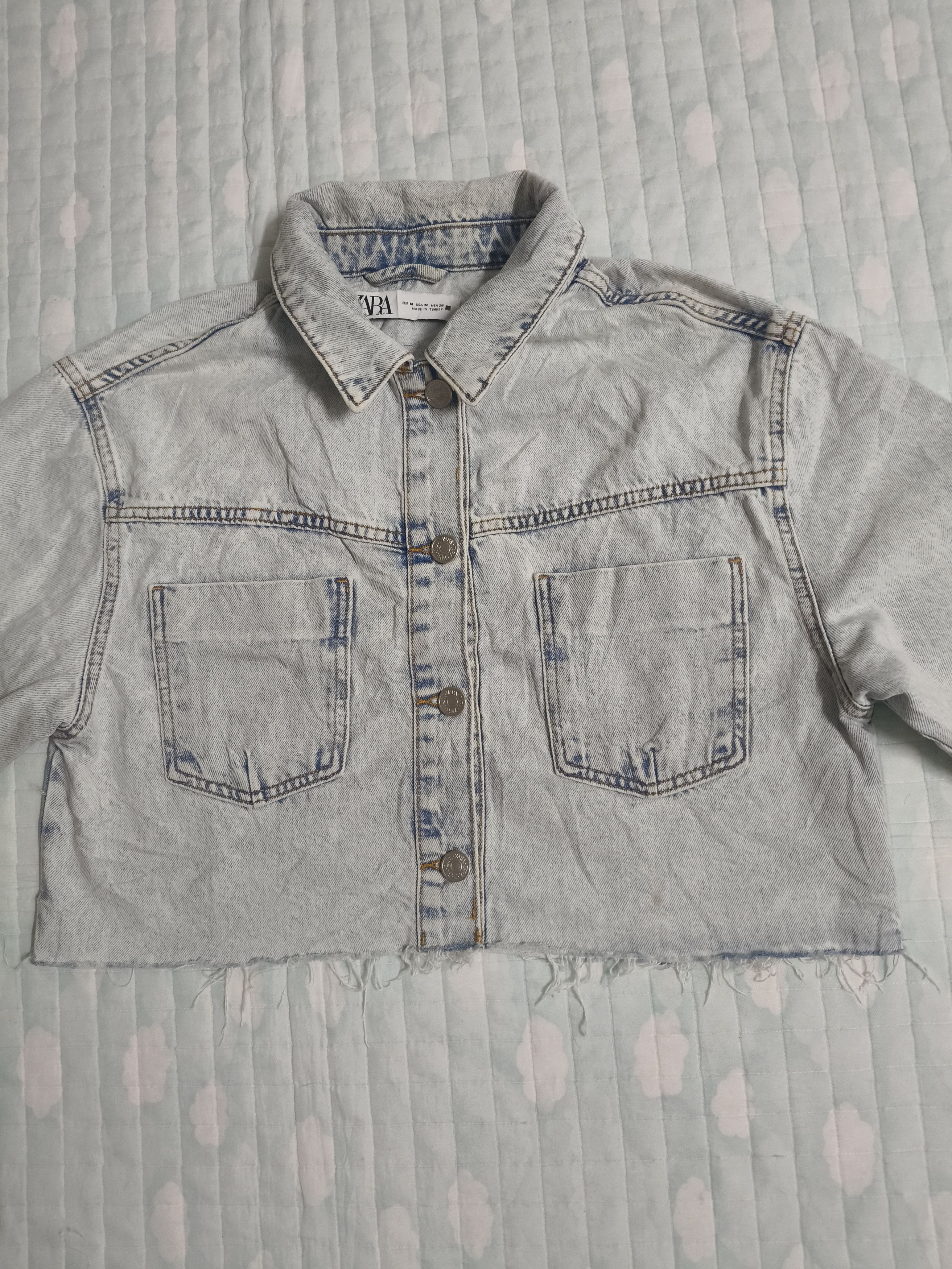 Zara Zara Cropped Denim Jacket Size M / US 6-8 / IT 42-44 - 5 Thumbnail