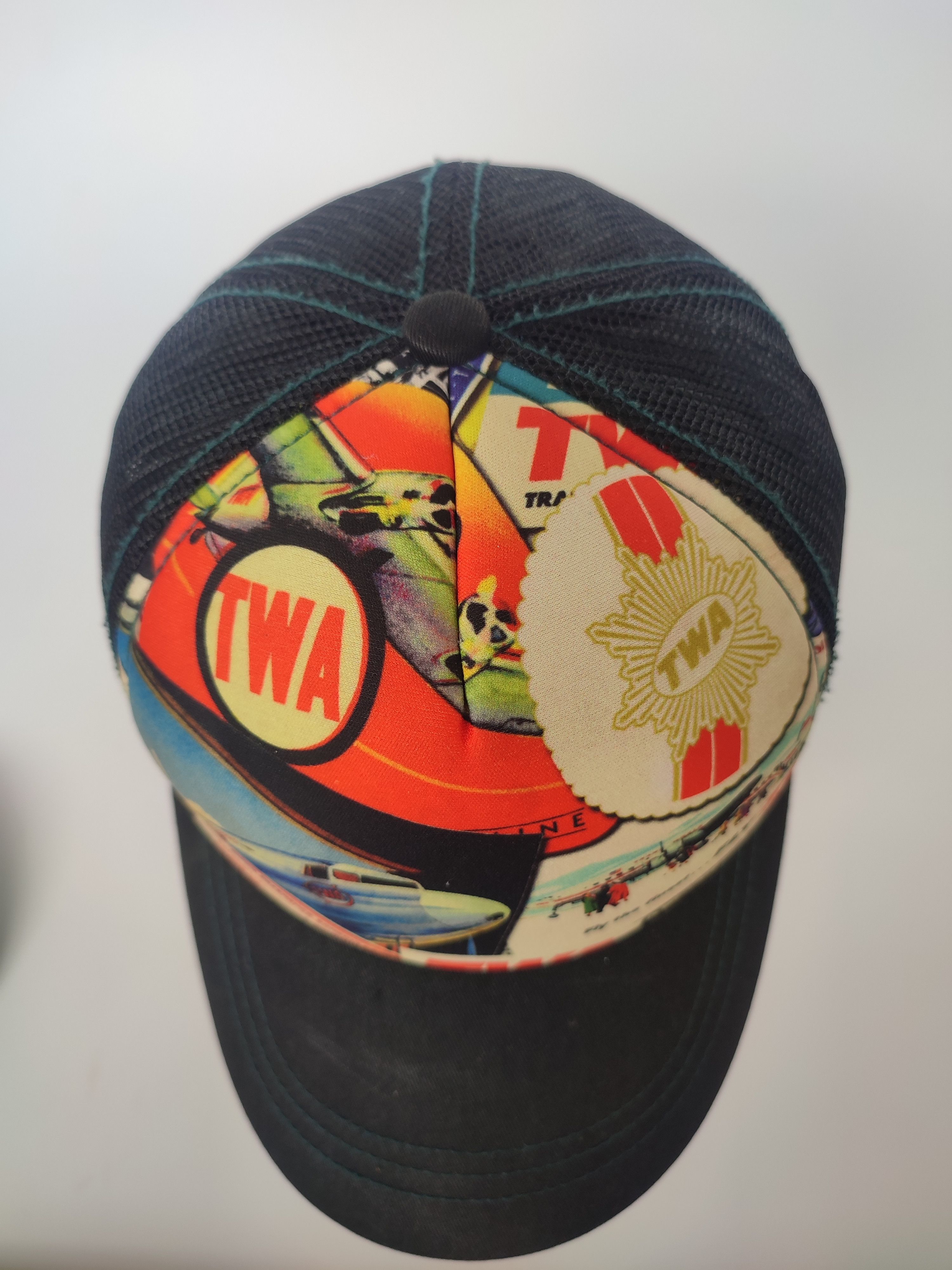 Vintage TWA AEROPLANE PRINTED TRUCKER CAP Size ONE SIZE - 5 Thumbnail