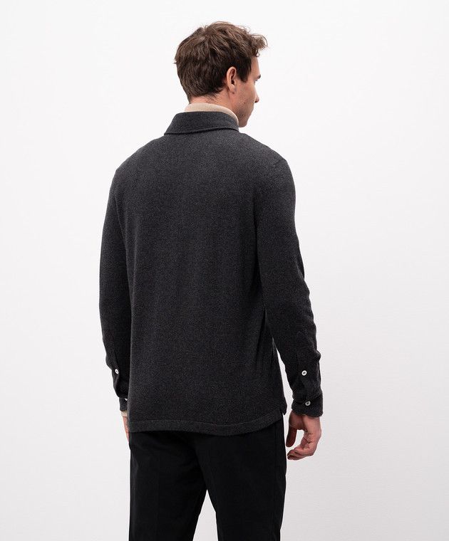Brunello Cucinelli o1y0526 Cashmere Blend Sweater in Dark Gray Size US S / EU 44-46 / 1 - 4 Thumbnail