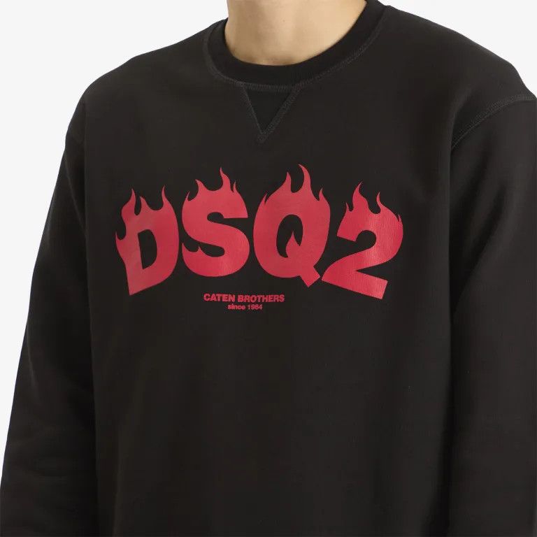 Dsquared2 o1mle0126 Cool Fit Flames Sweatshirt in Black Size US M / EU 48-50 / 2 - 4 Thumbnail
