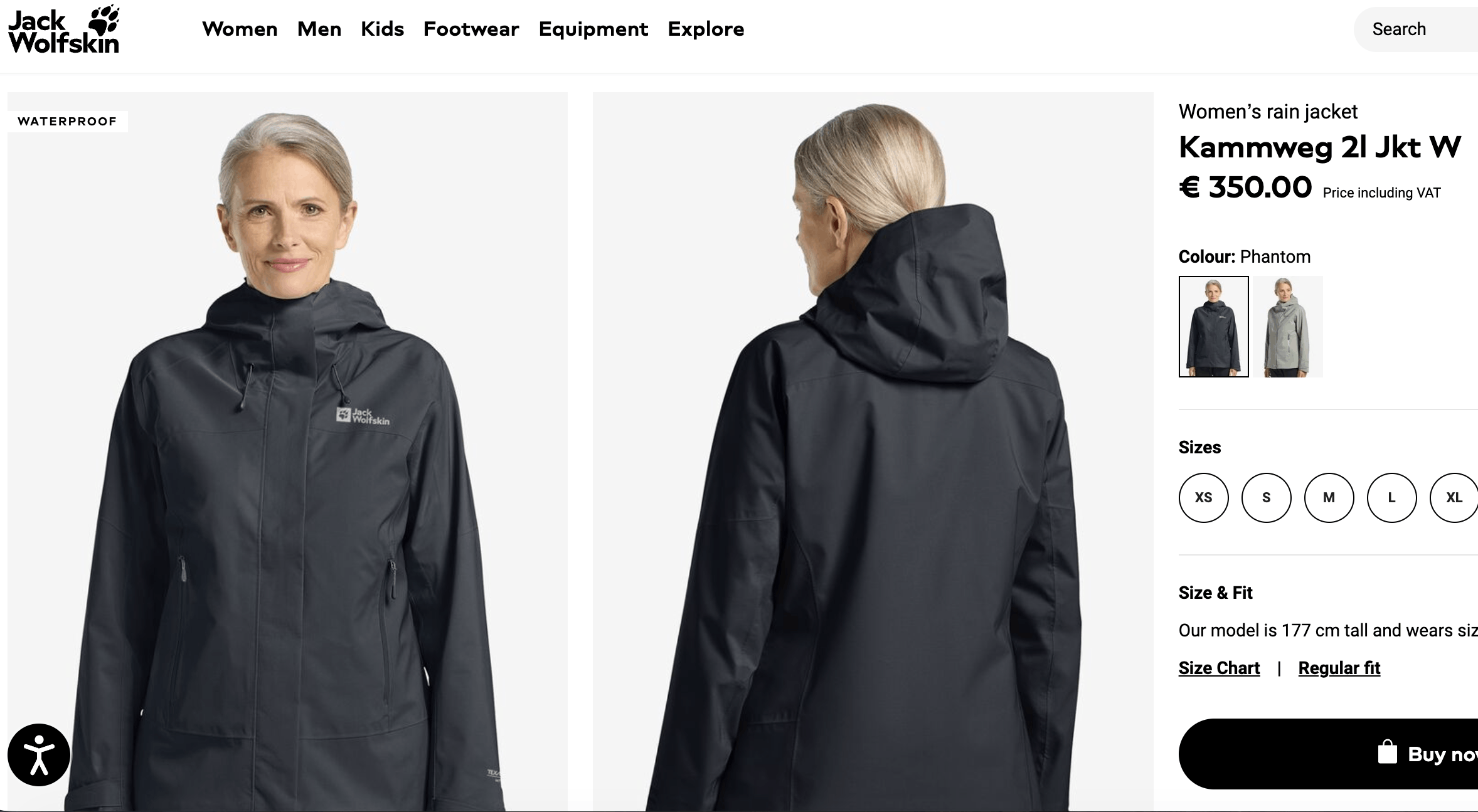 Jack Wolfskin Jack Wolfskin Kammweg 2L Texapore Schoeller Jacket Women's Size L / US 10 / IT 46 - 2 Thumbnail
