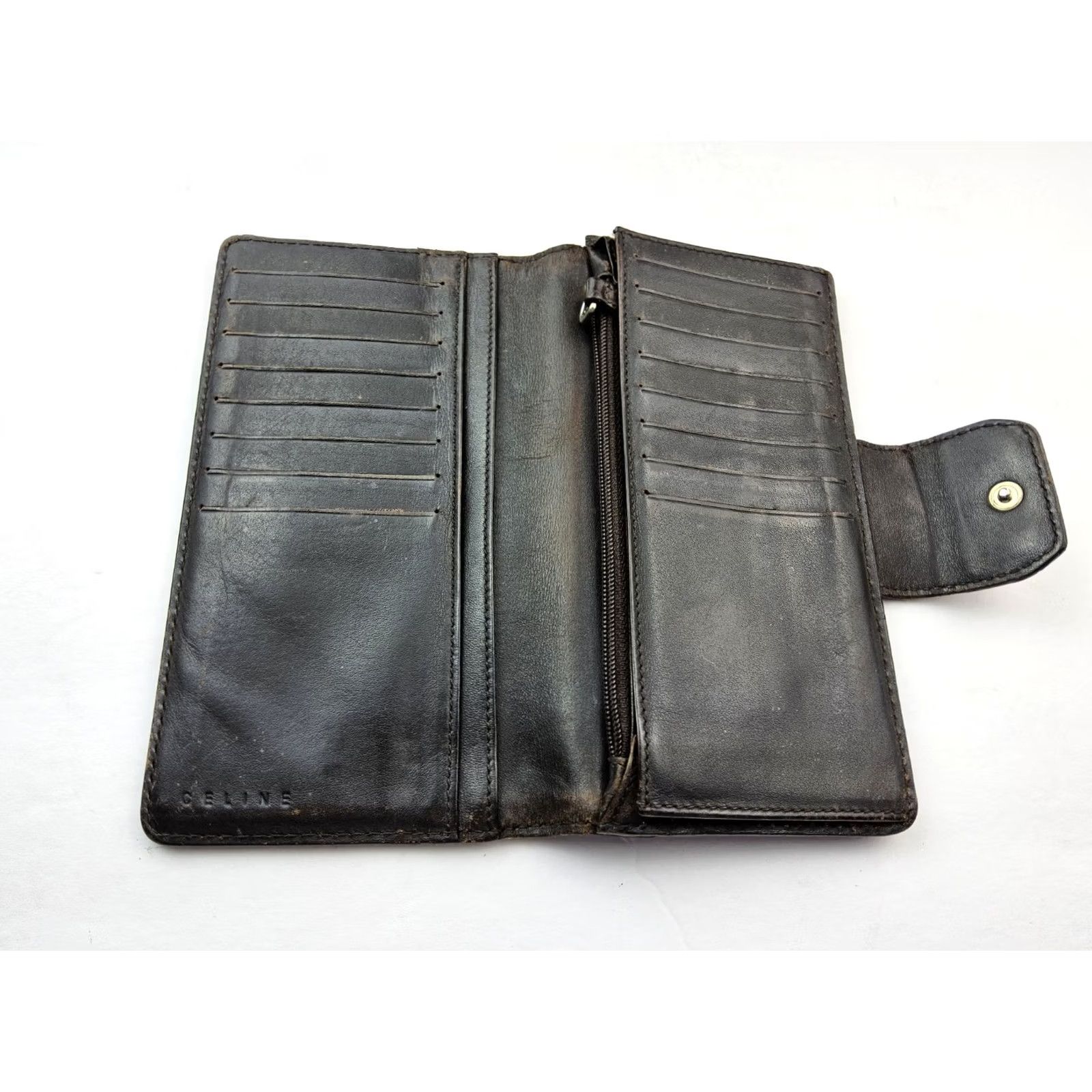 Celine CELINE Wallet Snap Full Size Logo Macadam Pattern Women Brown Size ONE SIZE - 4 Thumbnail