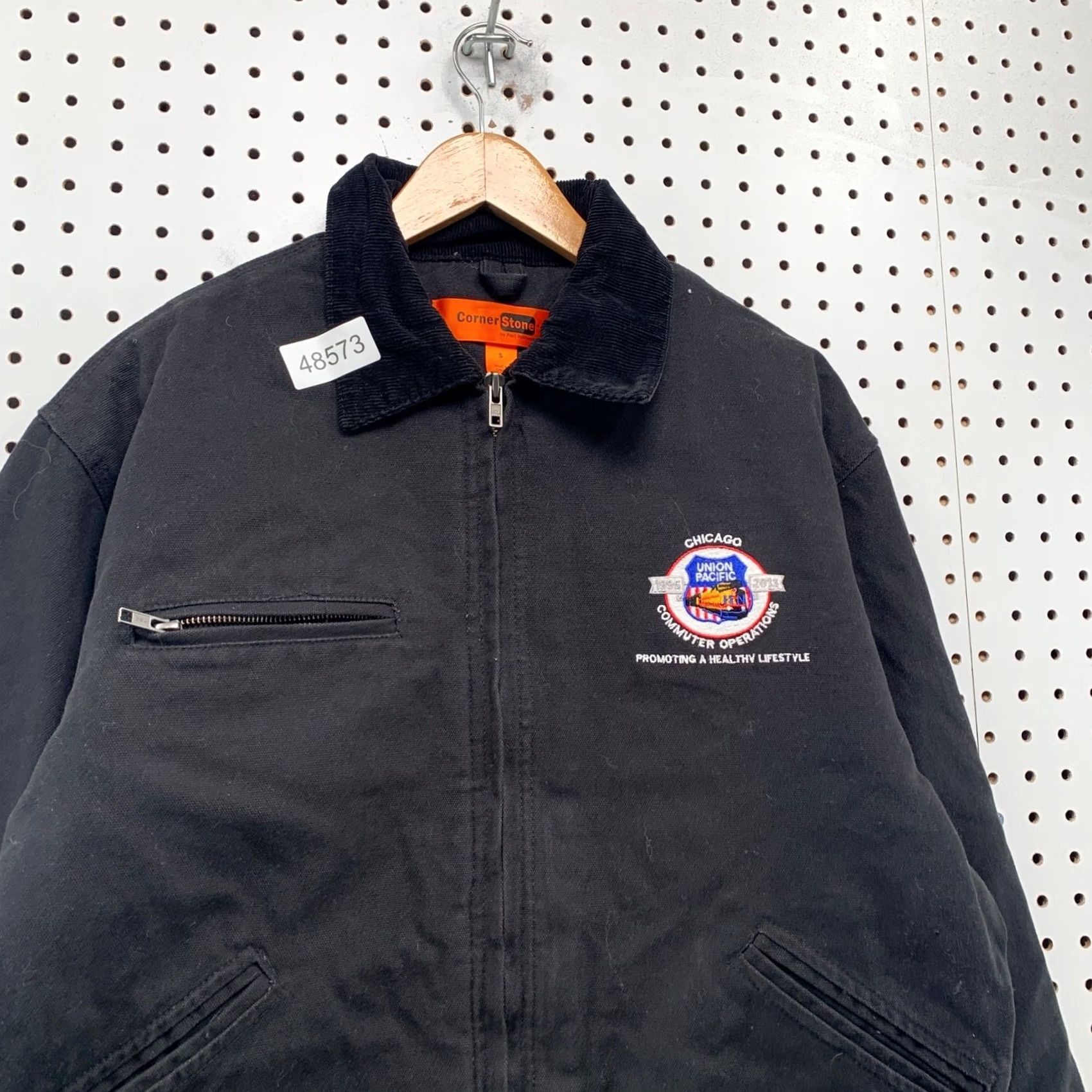 CLOT CornerStone Detroit Jacket Men Small Black Duck Cloth Workwear Union Pacific 10s Size US S / EU 44-46 / 1 - 6 Thumbnail