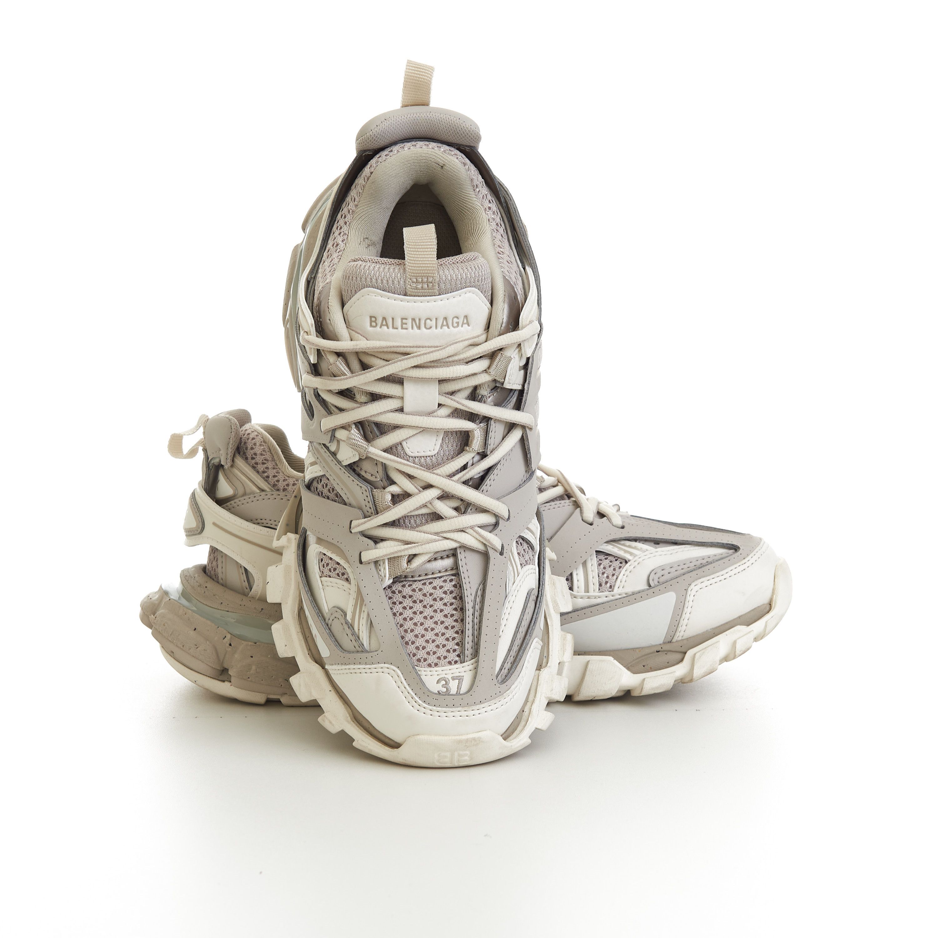 Balenciaga Women's Track Sneaker In Light Beige Mesh & Nylon Size US 7 / IT 37 - 9 Thumbnail