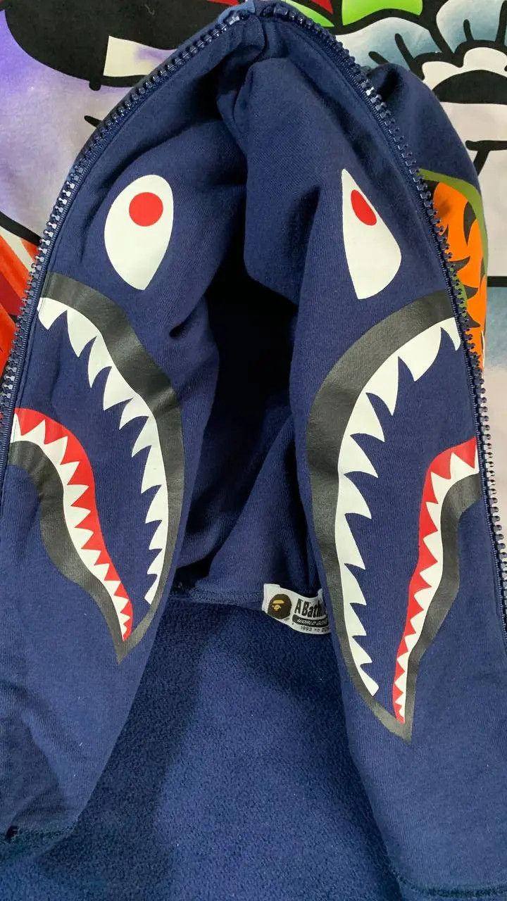 Bape BAPE Giant 1ST camo shark loose fit full zip hoodie in Blue Size US XL / EU 56 / 4 - 18 Thumbnail