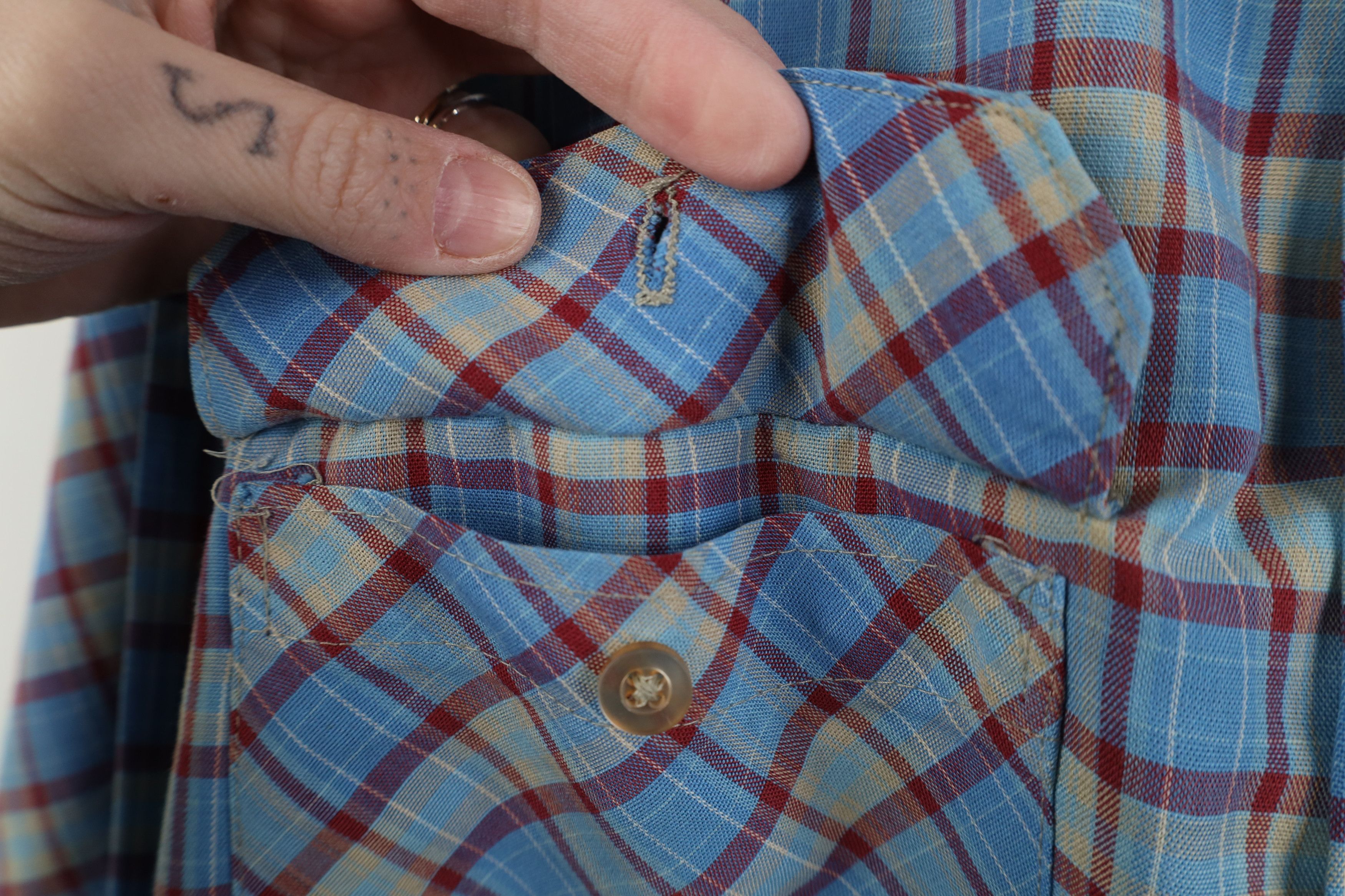 Vintage Vintage 70s Big Mac Knit Collared Button Shirt Plaid USA Size US M / EU 48-50 / 2 - 9 Thumbnail