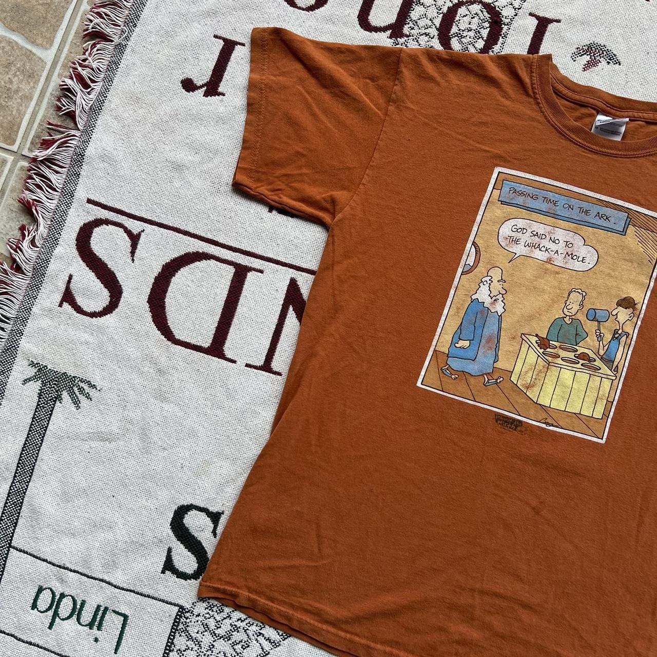 Vintage Crazy Vintage 2000s/Y2K Funny God Said No To Whack A Mole Noah’s Ark inherit the mirth Orange t shirt Size US M / EU 48-50 / 2 - 2 Thumbnail