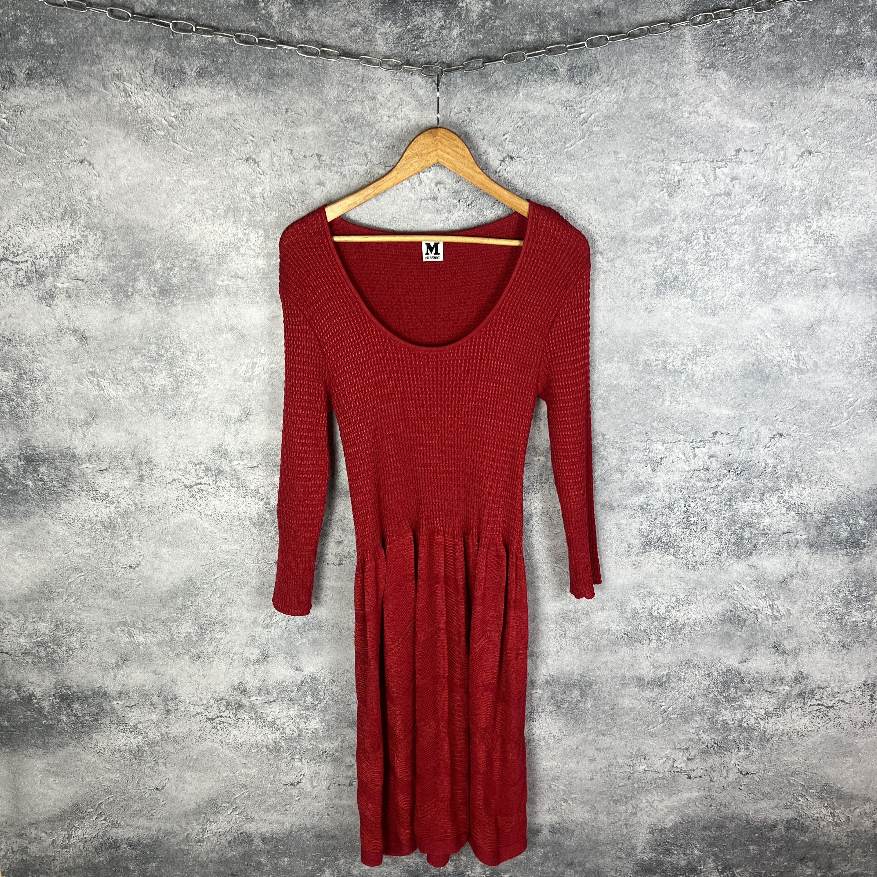 Missoni Missoni Dress Women's Size 48 Red Long Sleeve Size XL / US 12-14 / IT 48-50 - 1 Thumbnail