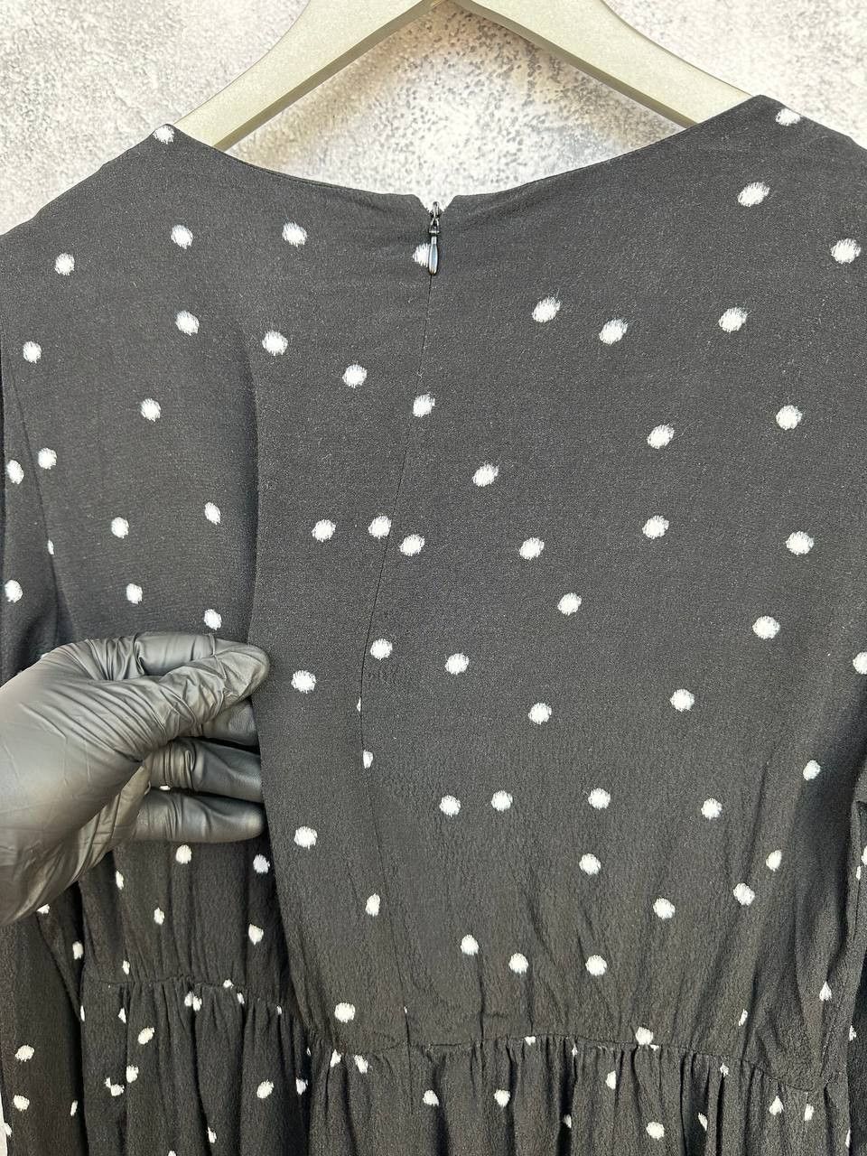 SERAPHIN Seraphine Polka Dot Midi Maternity Dress Black Viscose Size M / US 6-8 / IT 42-44 - 11 Thumbnail
