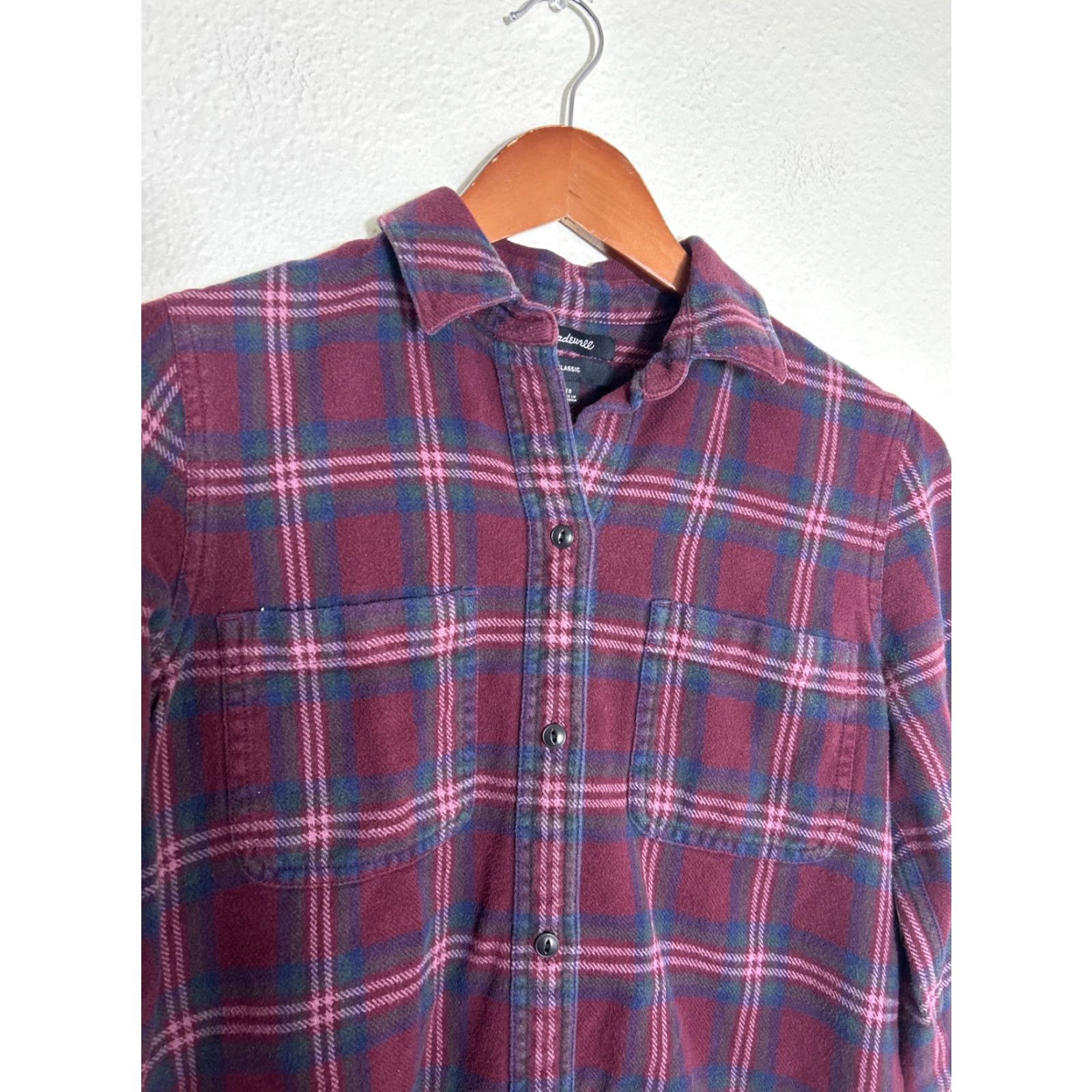 Madewell Madewell Womens Red Flannel Ex-Boyfriend Shirt Plaid Top XS Long Sleeve Button-Up Casual Classic 100% Cotton Womens Regular Size XS Red Flannel Shirt Size XS / US 0-2 / IT 36-38 - 3 Thumbnail
