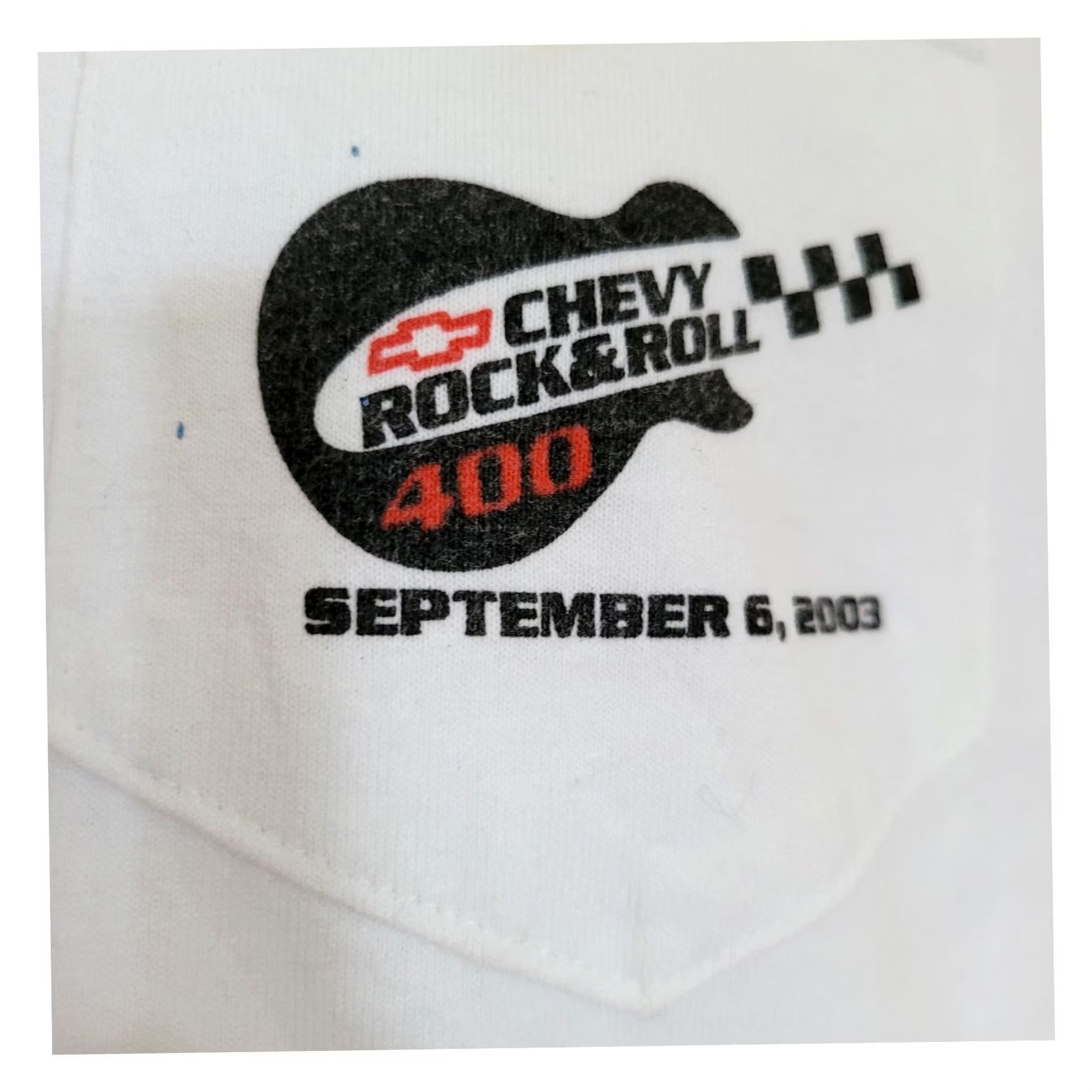 NASCAR VINTAGE ISC Motorsports Chevy Rock & Roll 400 T-Shirt Large White Flames NASCAR Racing 2003 Men's Size US L / EU 52-54 / 3 - 5 Thumbnail
