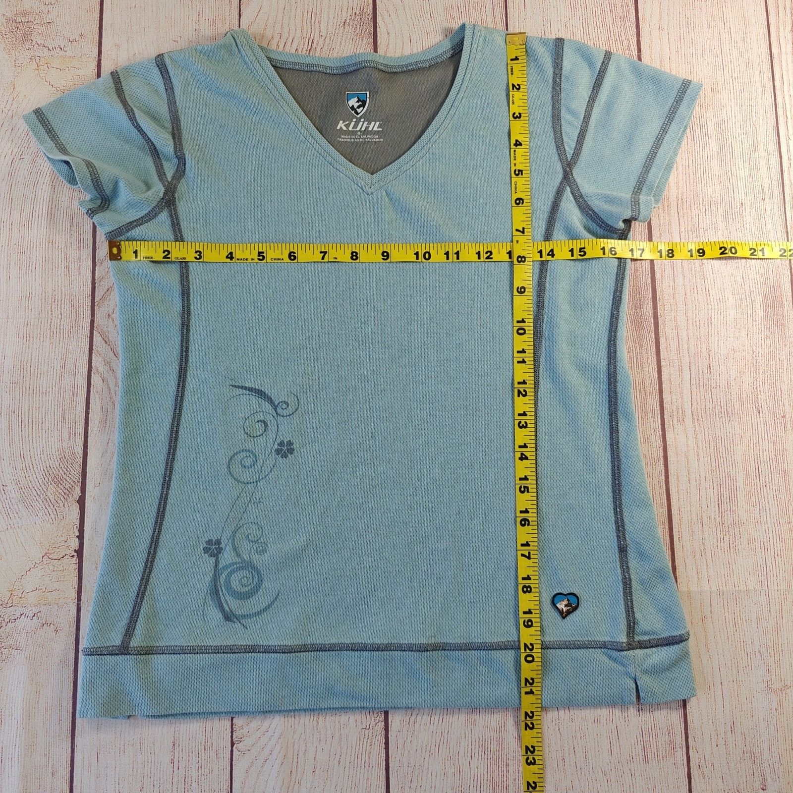 Kuhl Kuhl blue textured V-neck short sleeve tee sz S Size S / US 4 / IT 40 - 8 Thumbnail