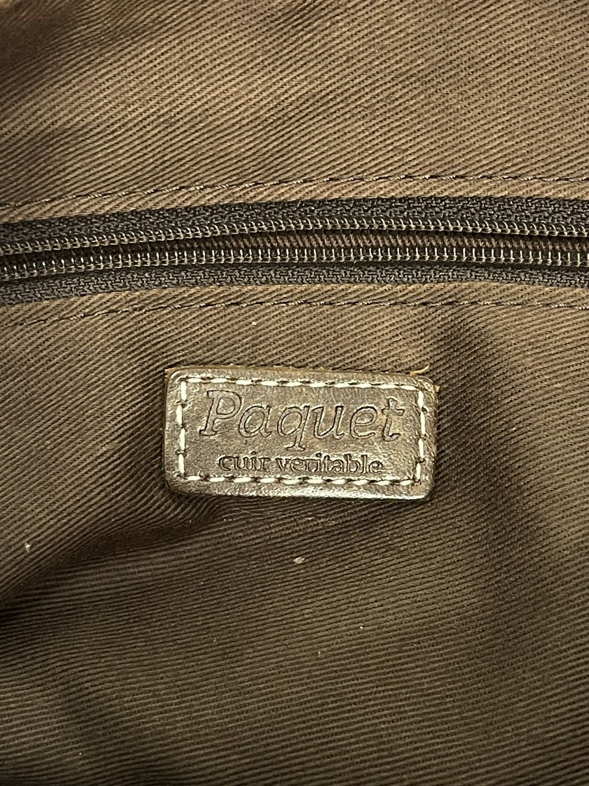 Japanese Brand Leather Patina Cotton Paquet Cross Body Bag 4🟩 Size ONE SIZE - 20 Thumbnail