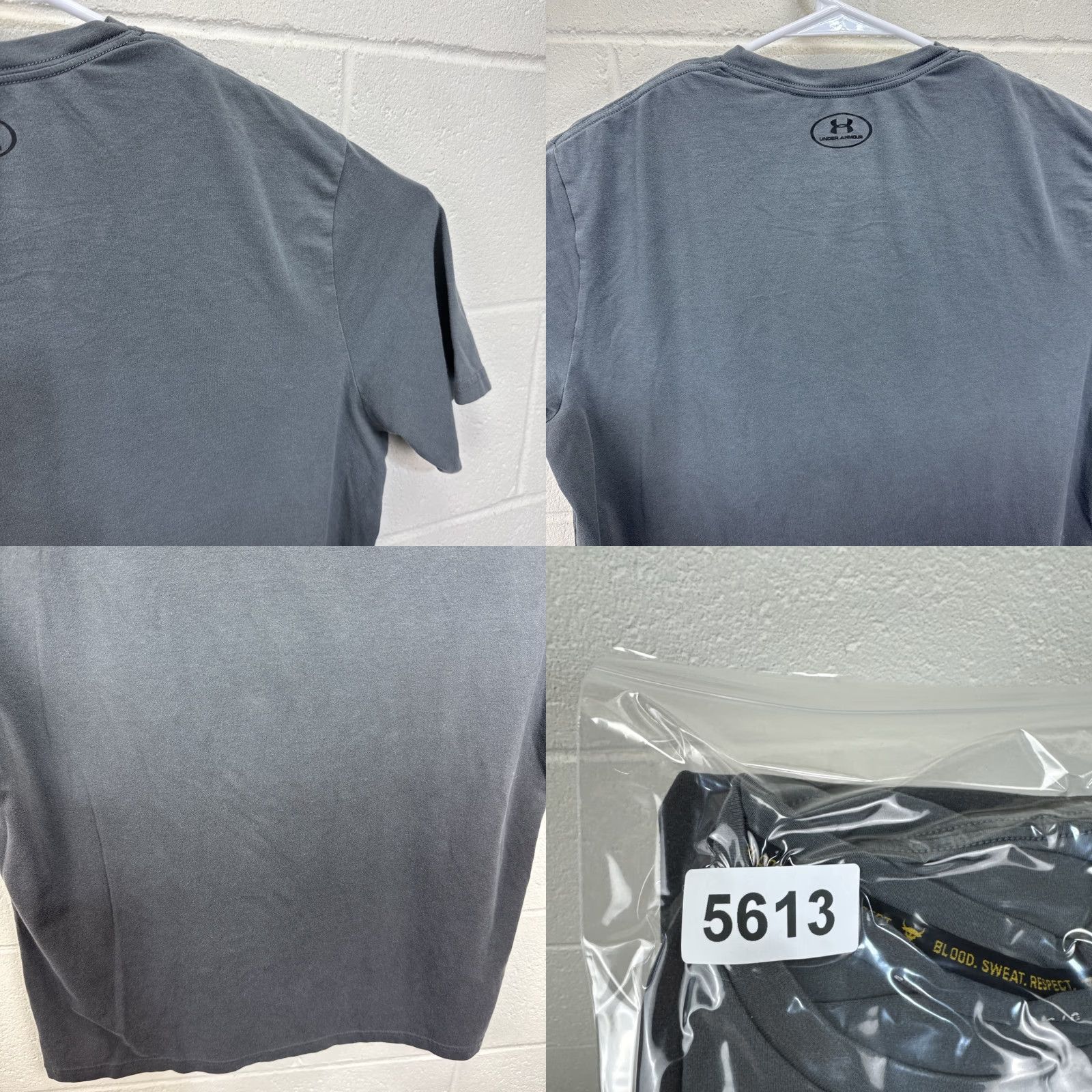 Under Armour Under Armour Project Rock Shirt Mens L Gray T-Shirt Graphic Print Bull Blood Sweat Respect Crew Neck Short Sleeve Relaxed Fit Size US L / EU 52-54 / 3 - 9 Thumbnail