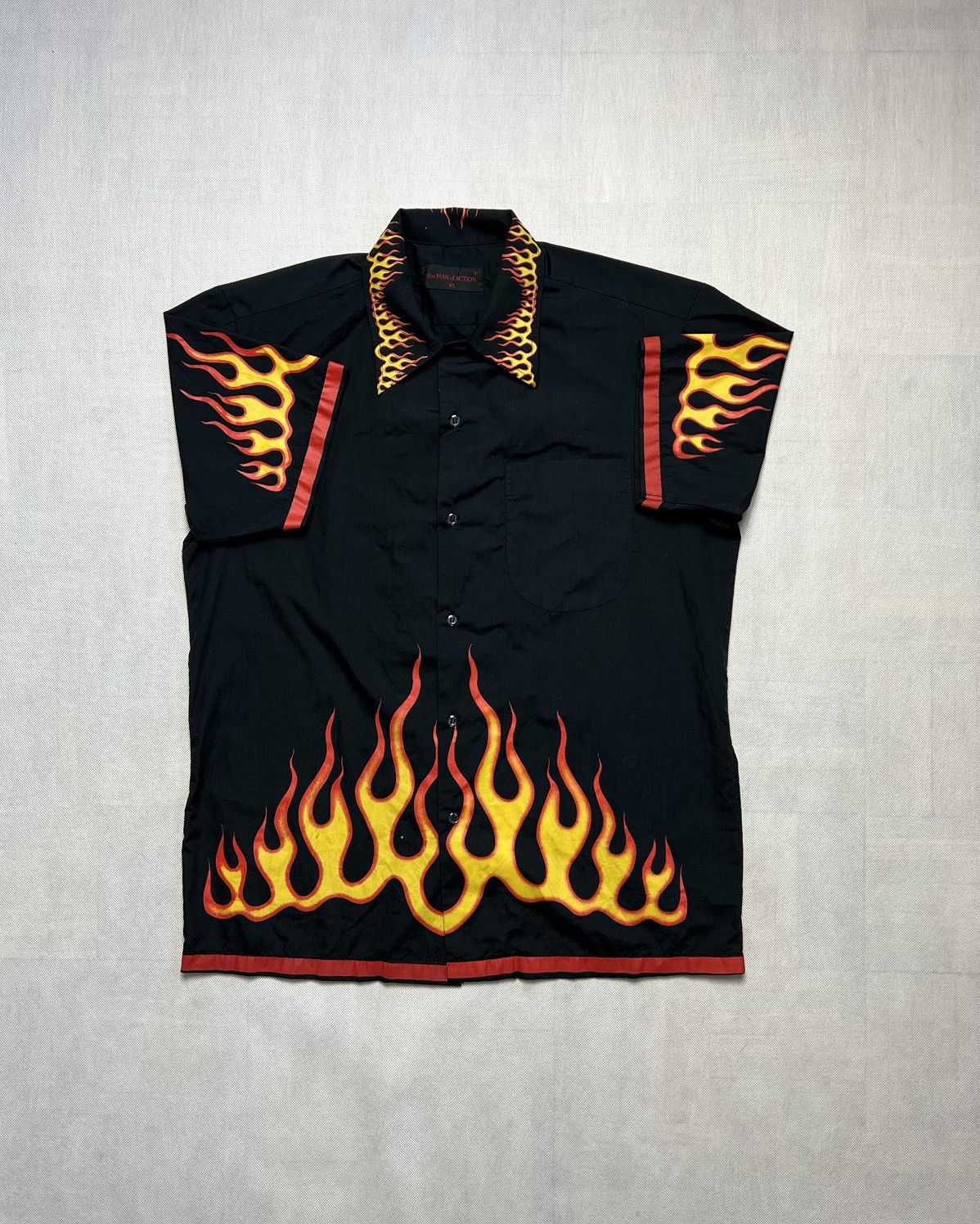 Vintage Shirt Fire For Man Of Action Vintage Size US XL / EU 56 / 4 - 1 Thumbnail