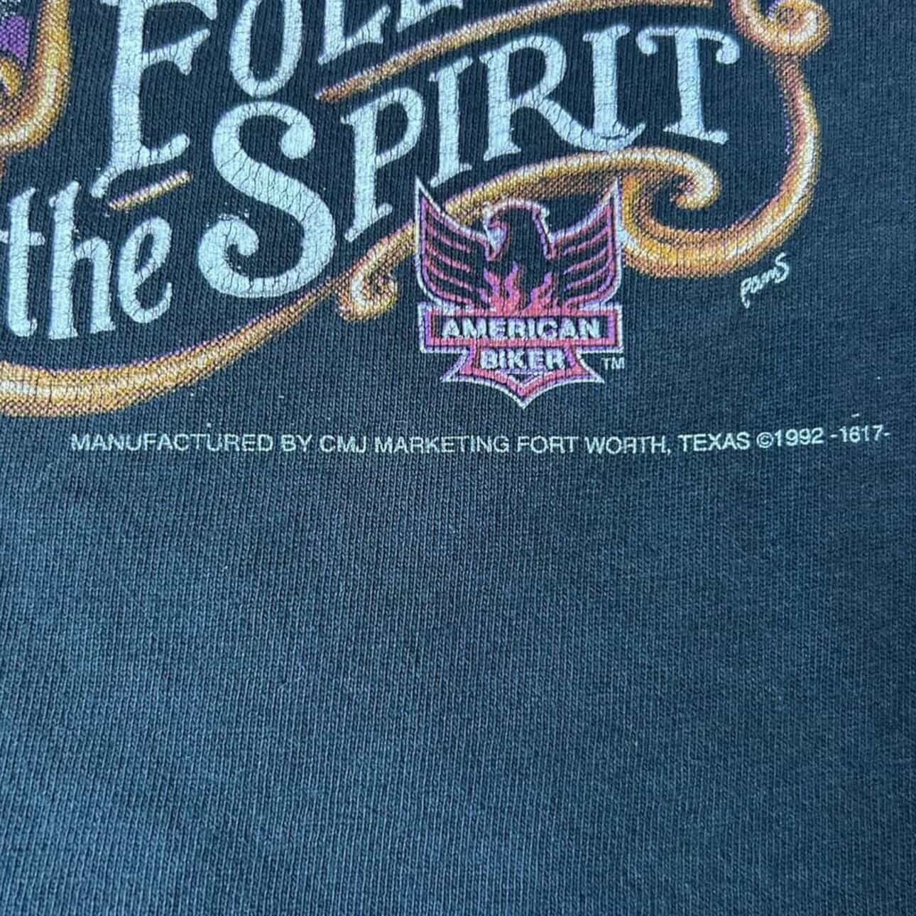 Vintage 1992 Vintage CMJ American Biker “Follow the Spirit” T-Shirt Size US M / EU 48-50 / 2 - 2 Thumbnail
