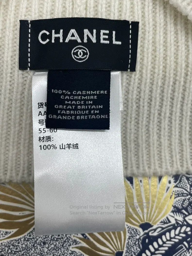 Chanel Chanel 25C white letter cashmere knitted hat Size ONE SIZE - 5 Thumbnail